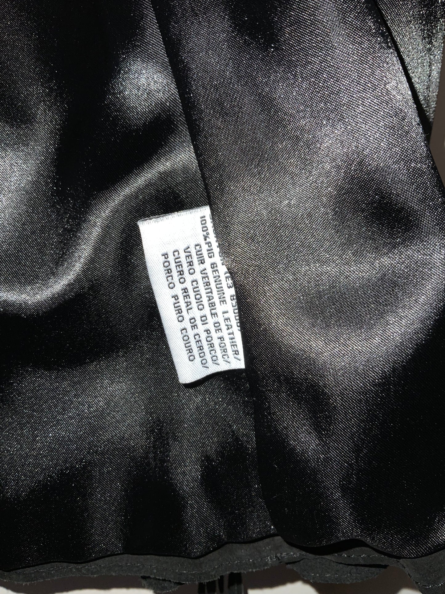Veste Cuir daim noir à lacets Vintage 1990 Pépite