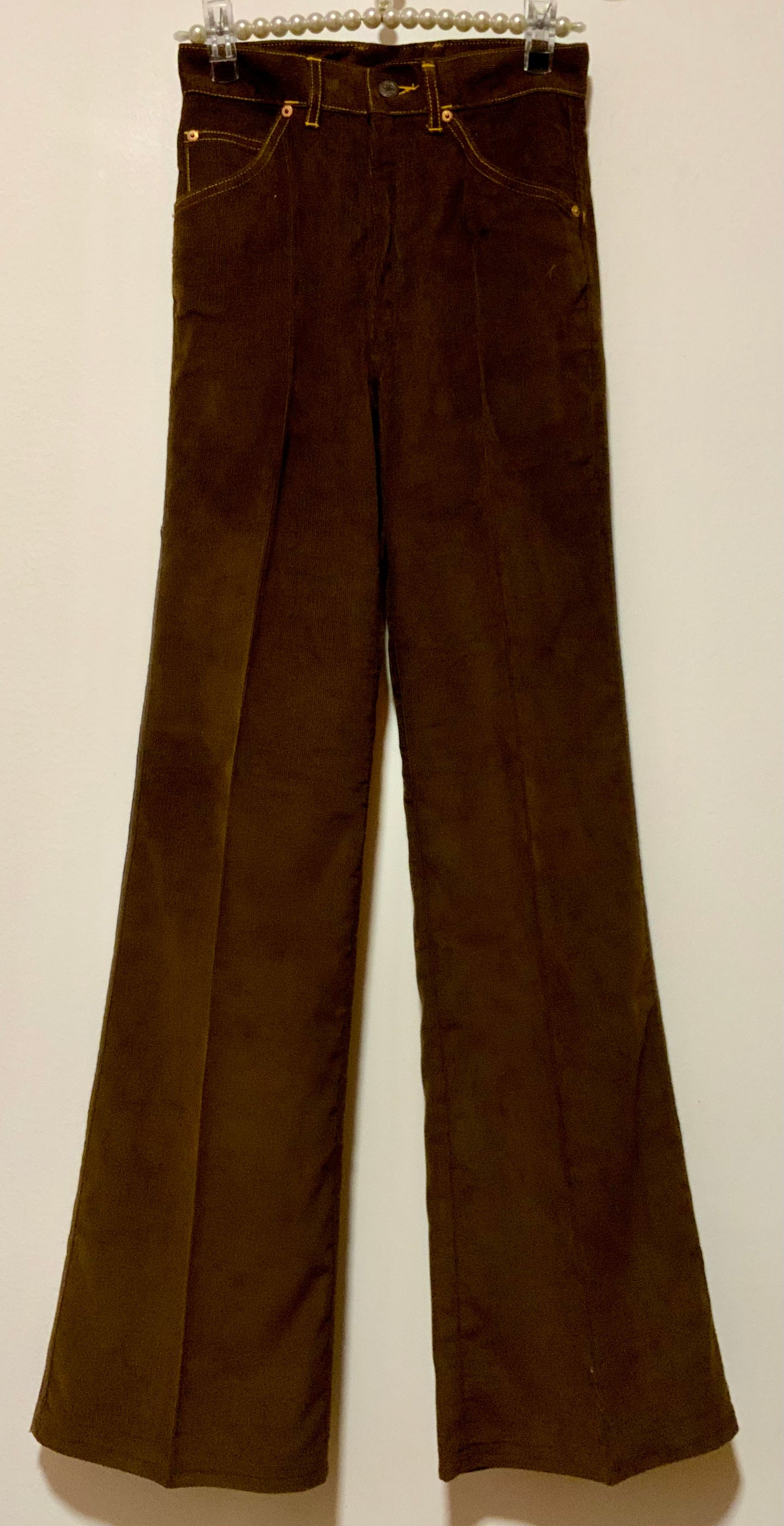 Très beau pantalon pattes d’éléphant 1970 Authentique velours côtelé