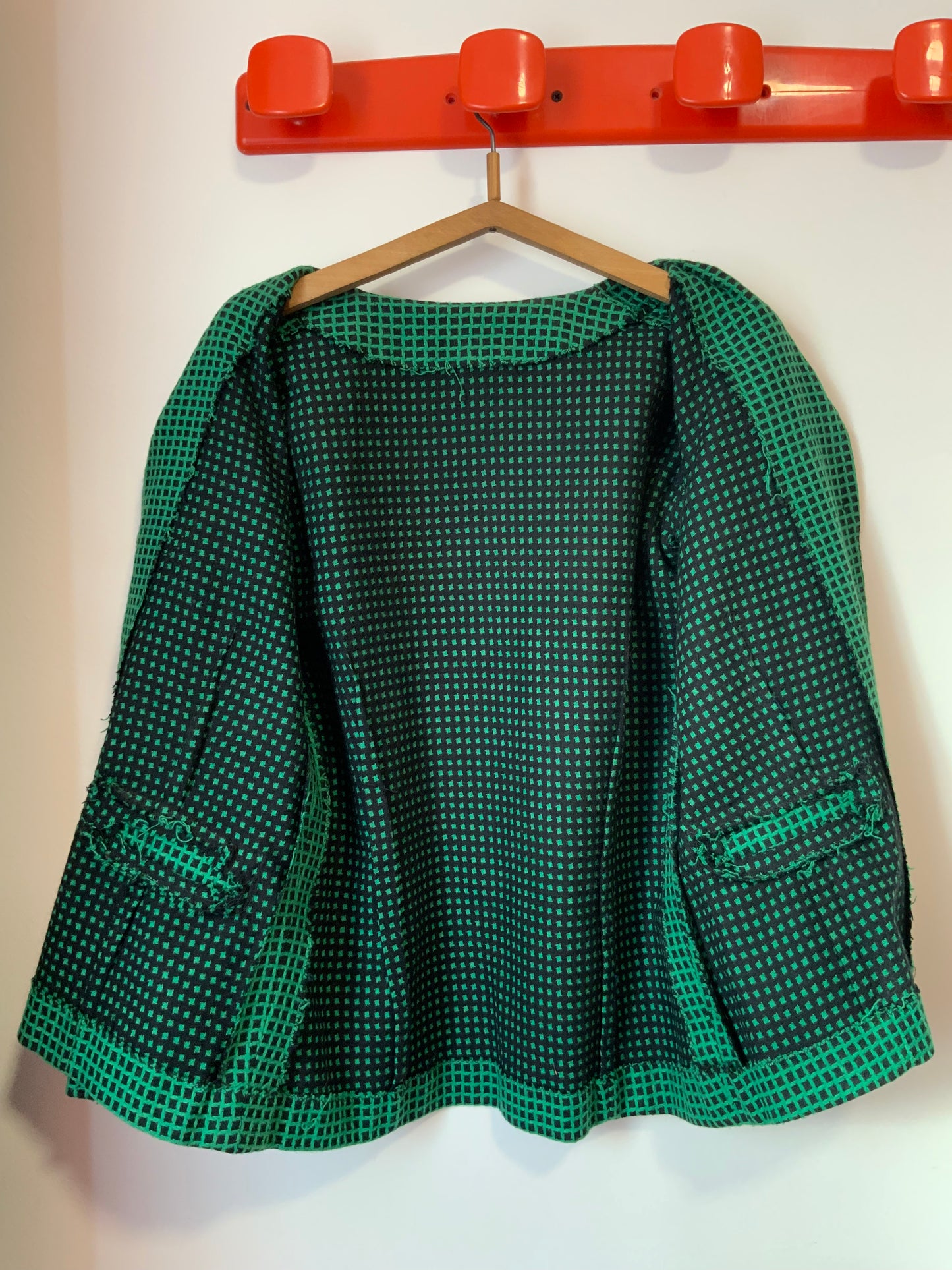 Veste blazer Vintage 1980 à petit carreaux Confection Main Création