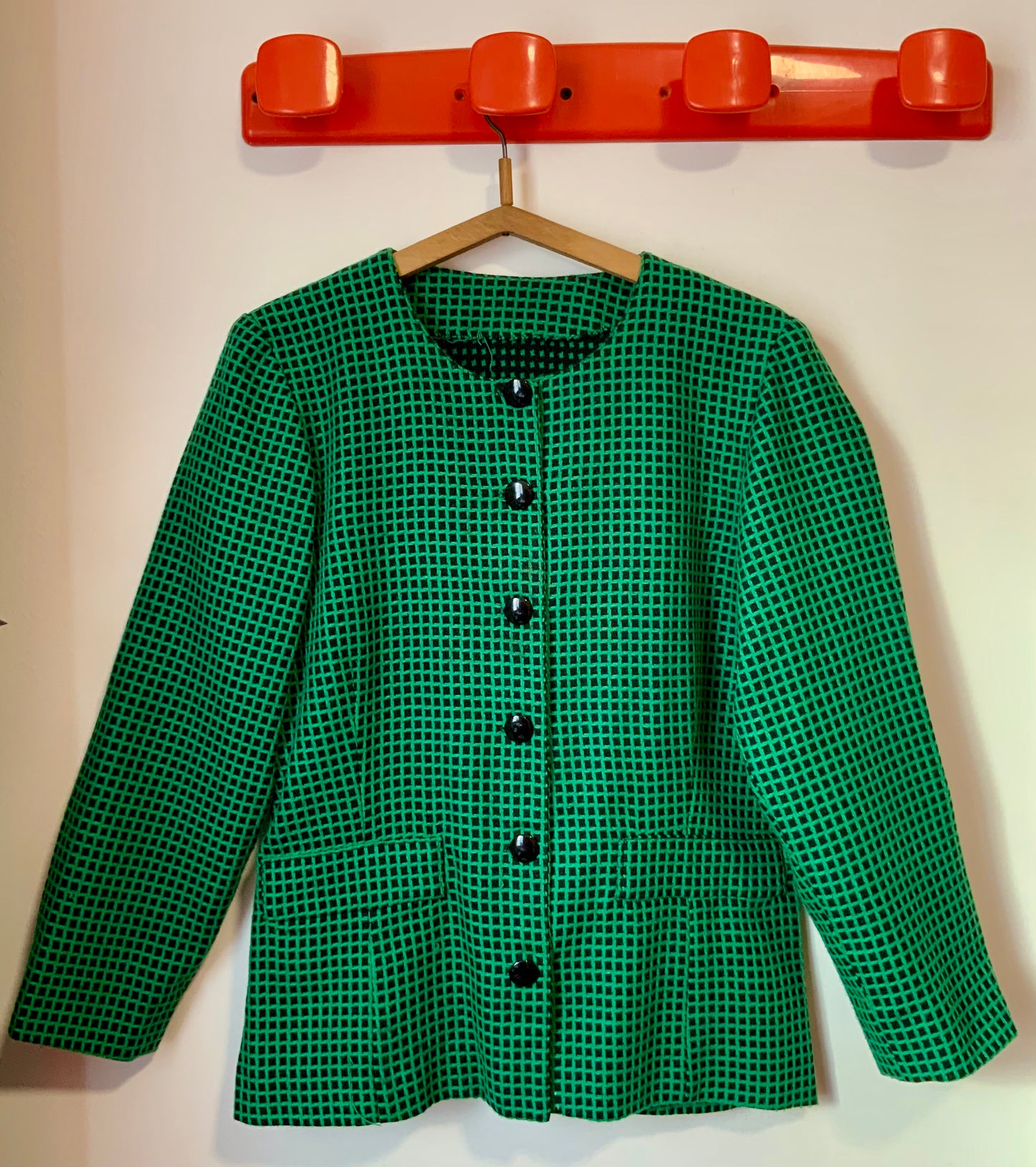 Veste blazer Vintage 1980 à petit carreaux Confection Main Création