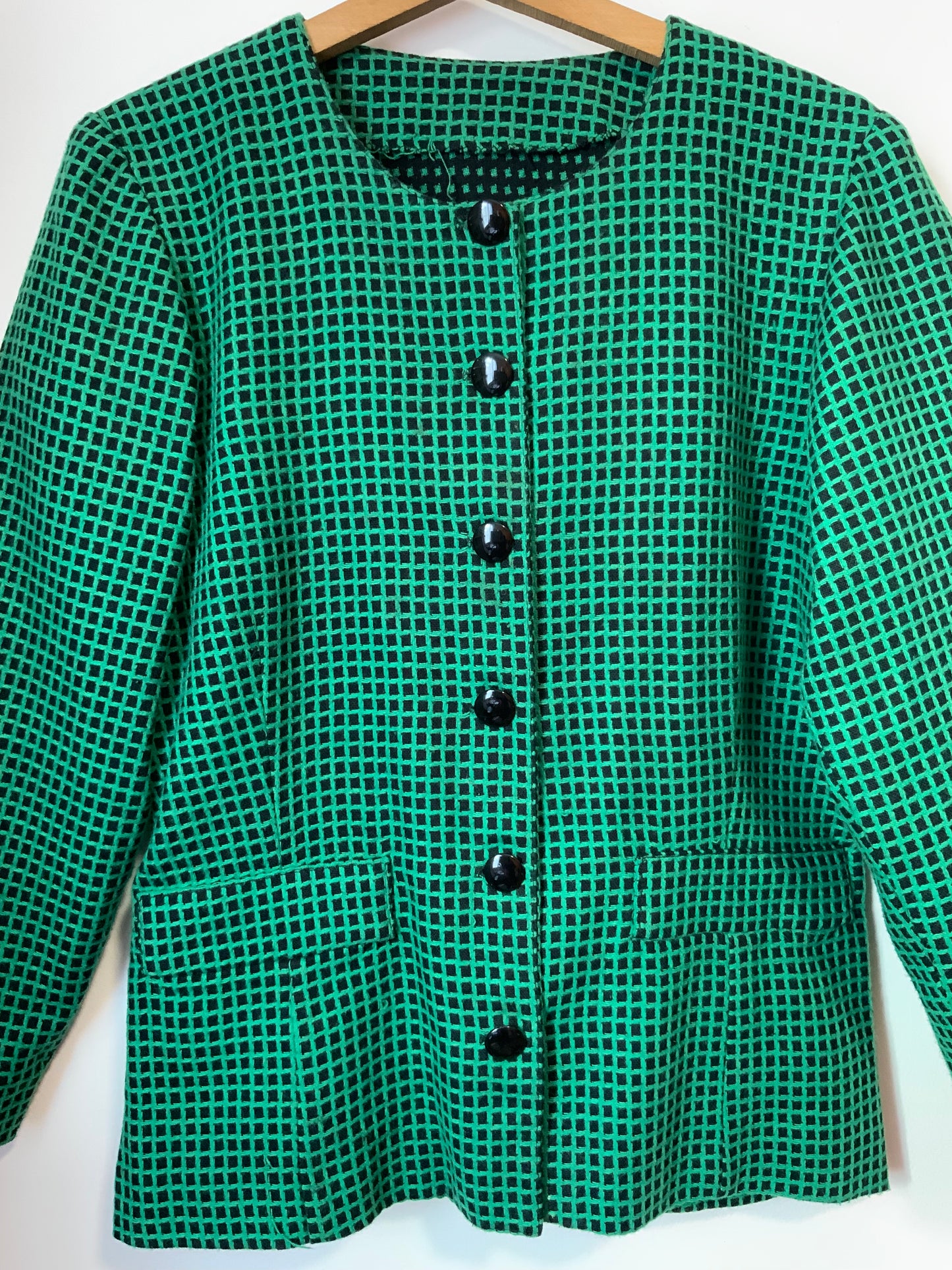 Veste blazer Vintage 1980 à petit carreaux Confection Main Création