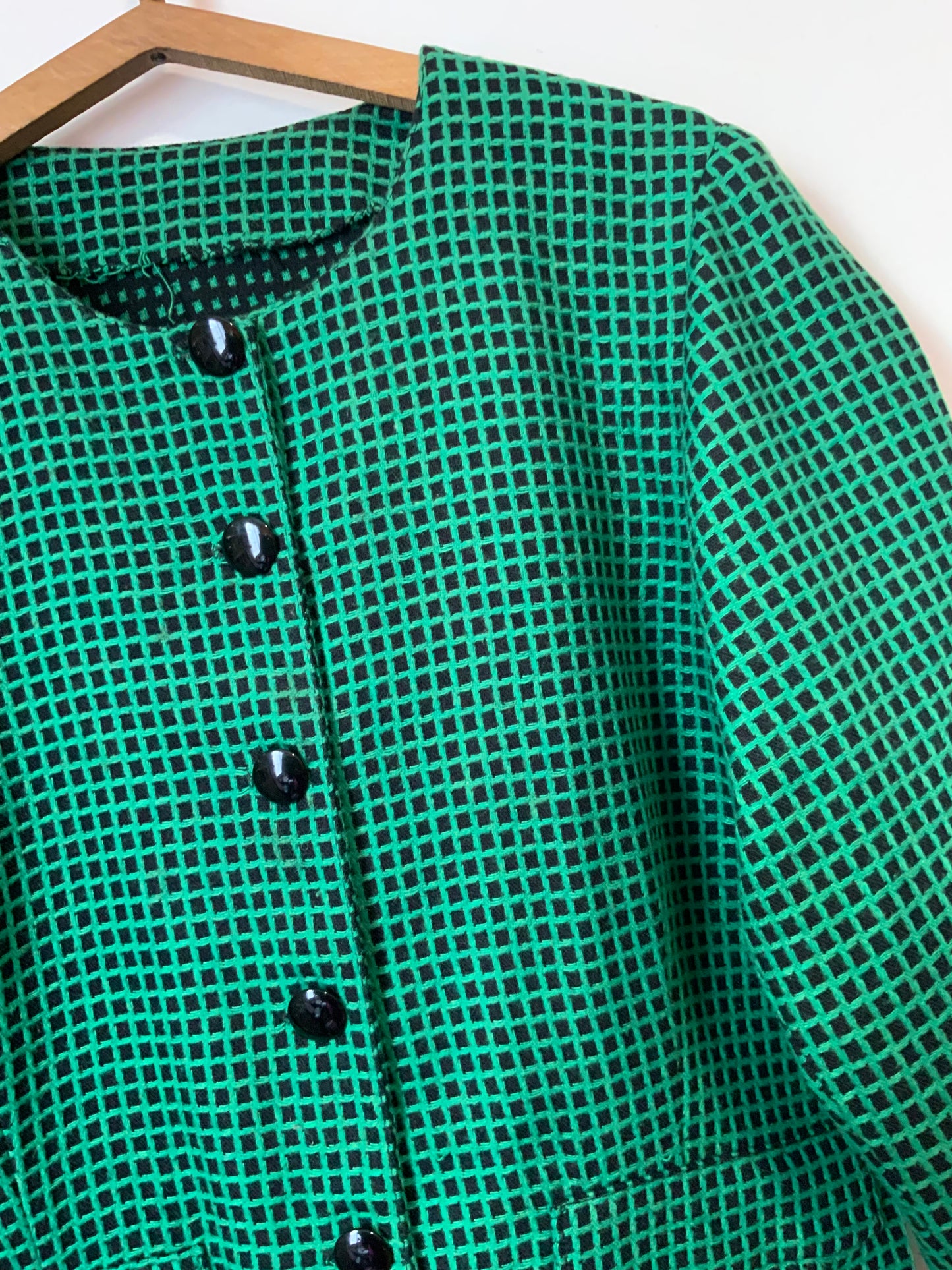 Veste blazer Vintage 1980 à petit carreaux Confection Main Création