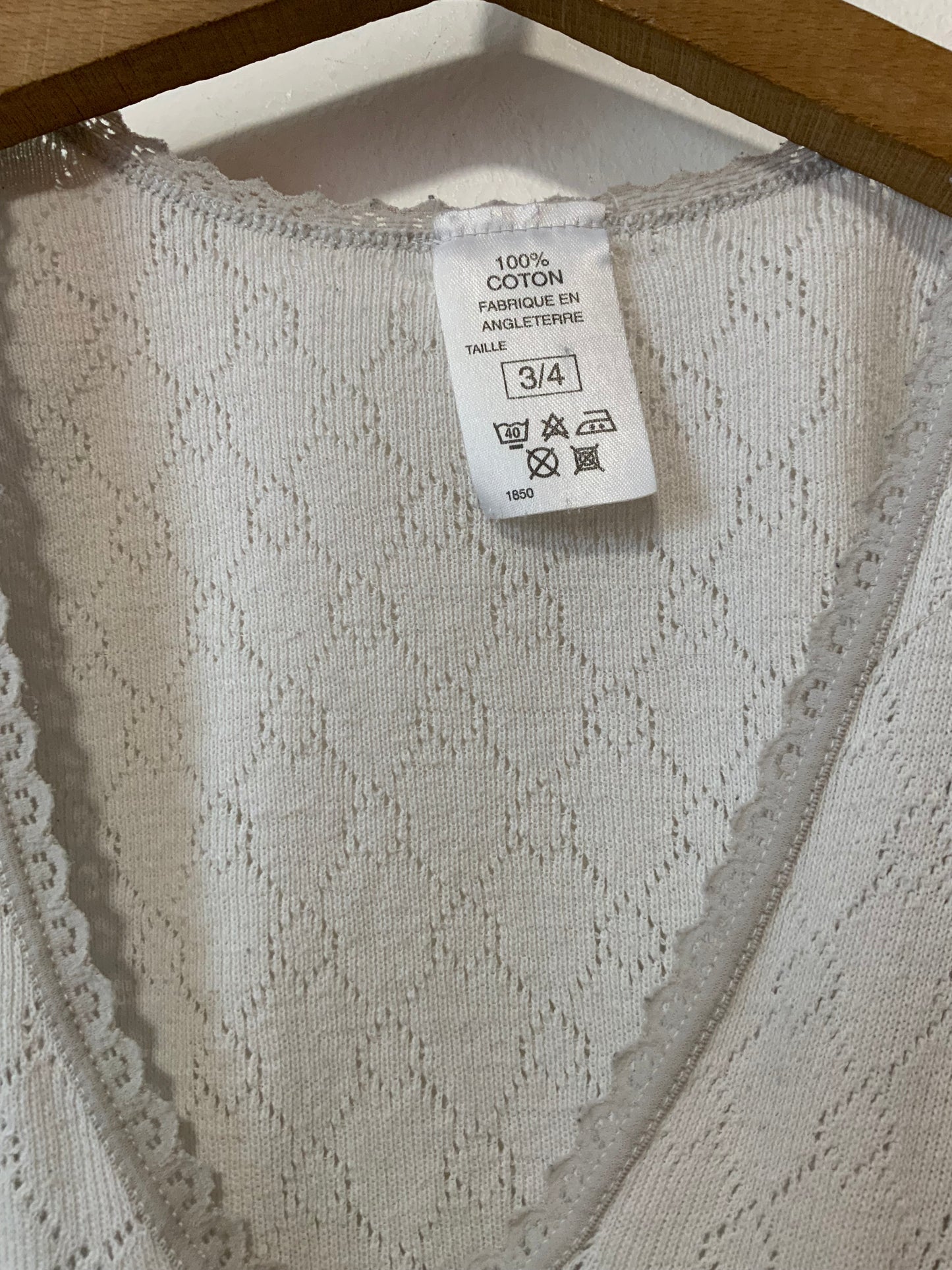 Top débardeur ajouré coton Vintage Angleterre
