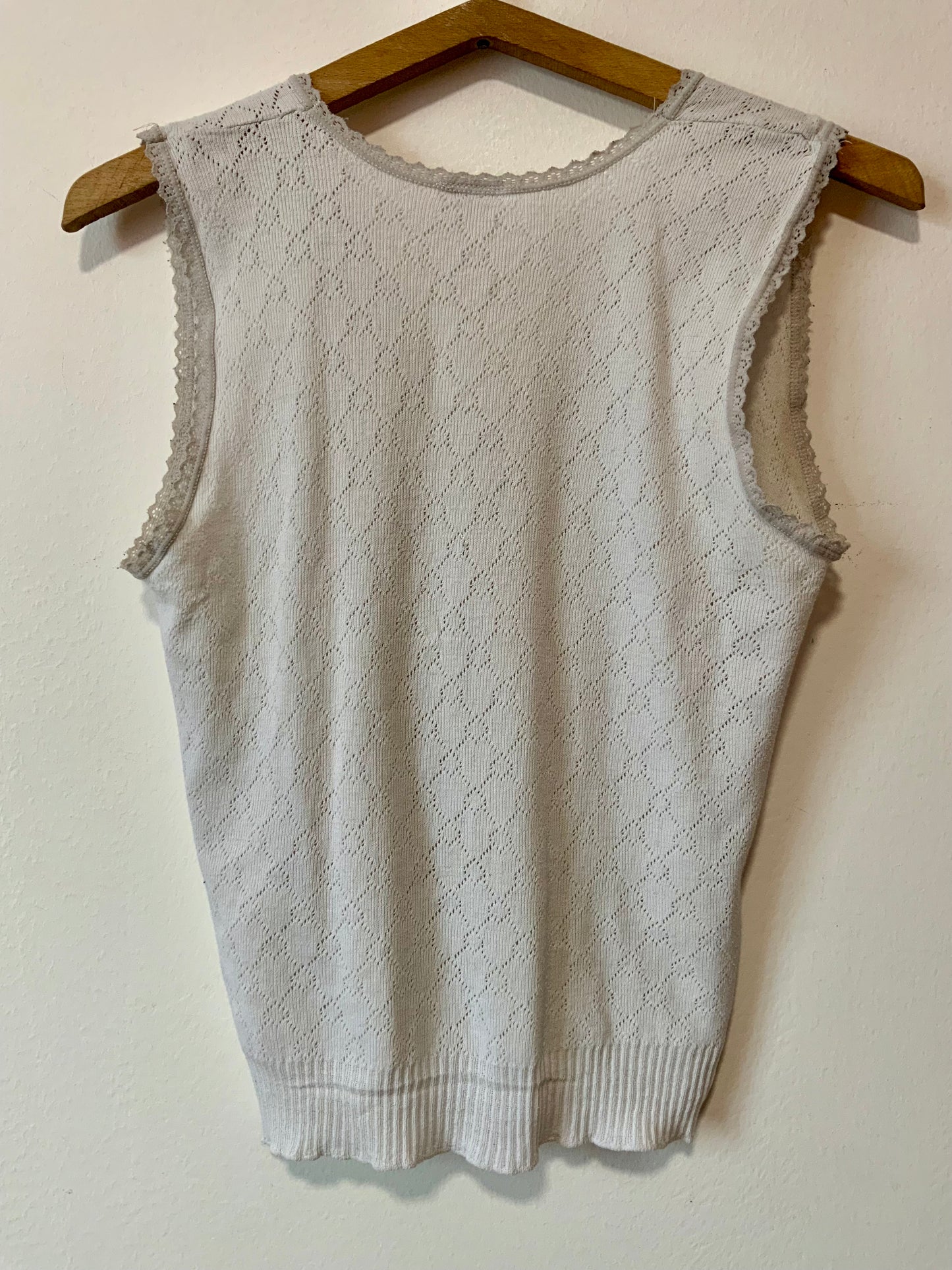 Top débardeur ajouré coton Vintage Angleterre