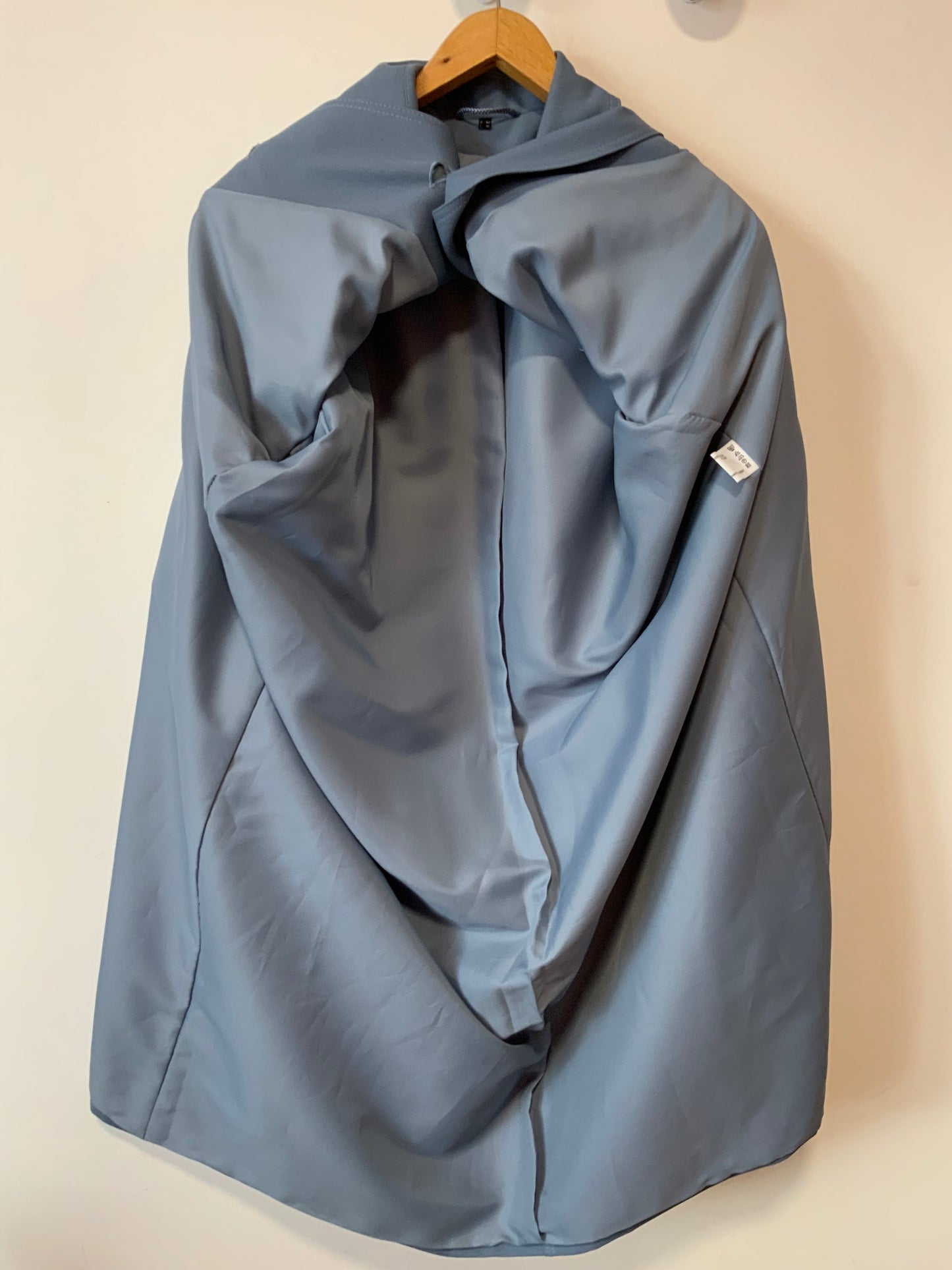 Veste Longue bleue Vintage 1980 Empiècements Daim Original