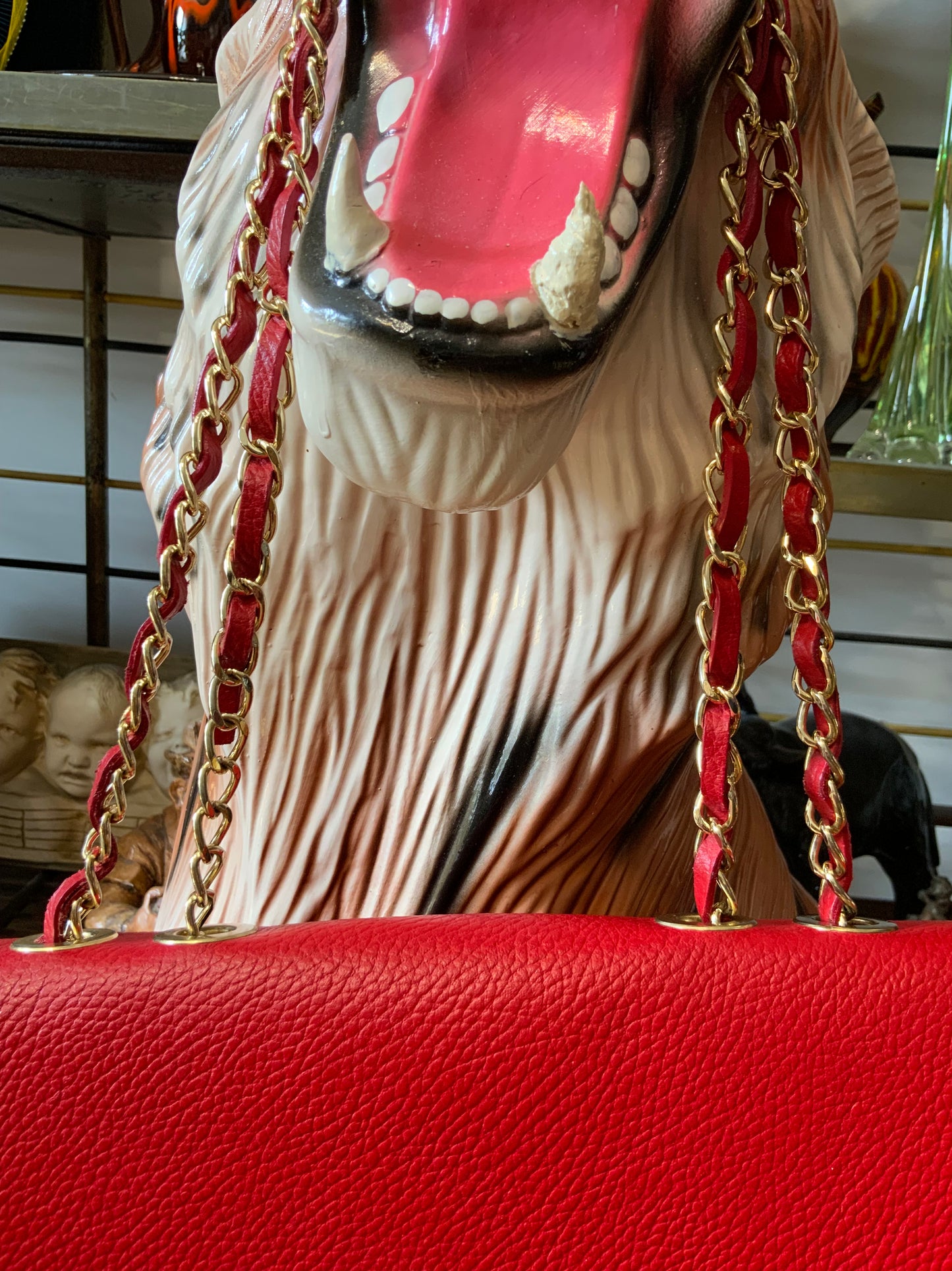 Sac à main cuir rouge Sofia Cardoni Italy - Haut de gamme.