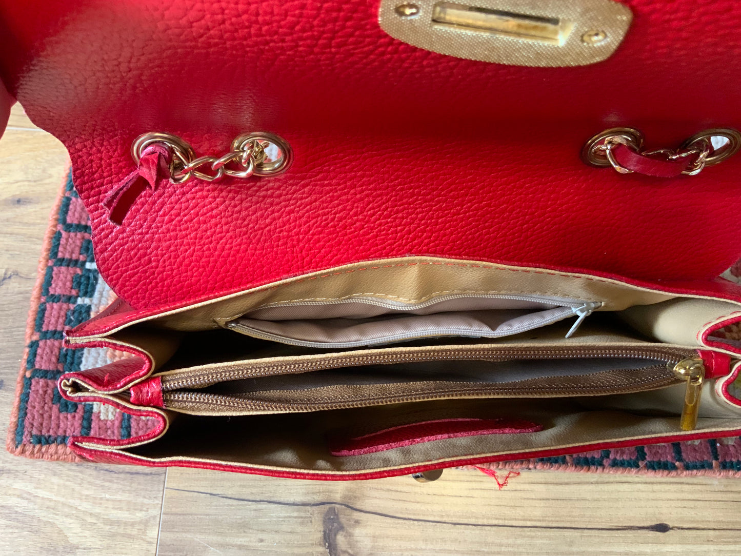 Sac à main cuir rouge Sofia Cardoni Italy - Haut de gamme.