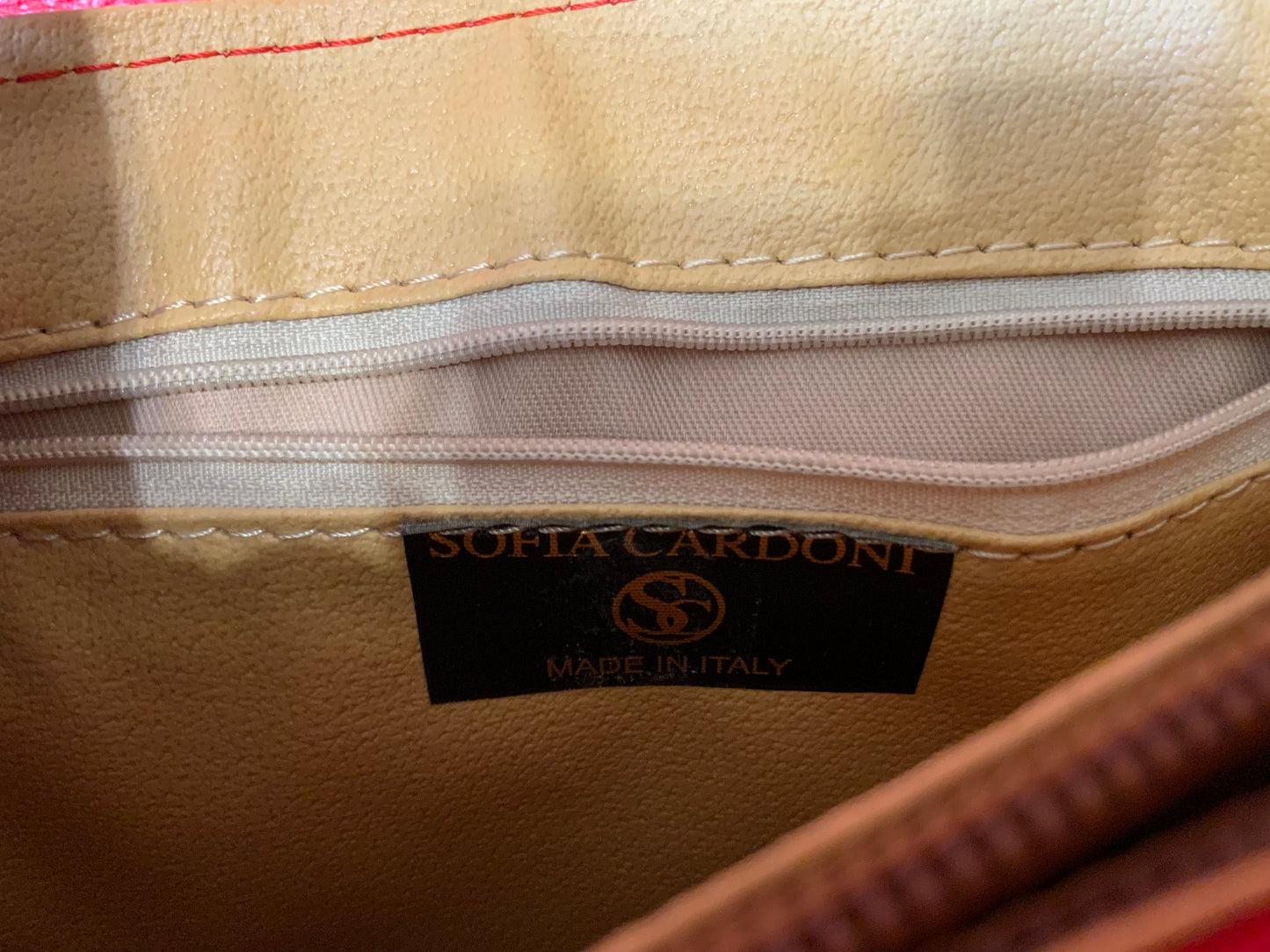 Sac à main cuir rouge Sofia Cardoni Italy - Haut de gamme.