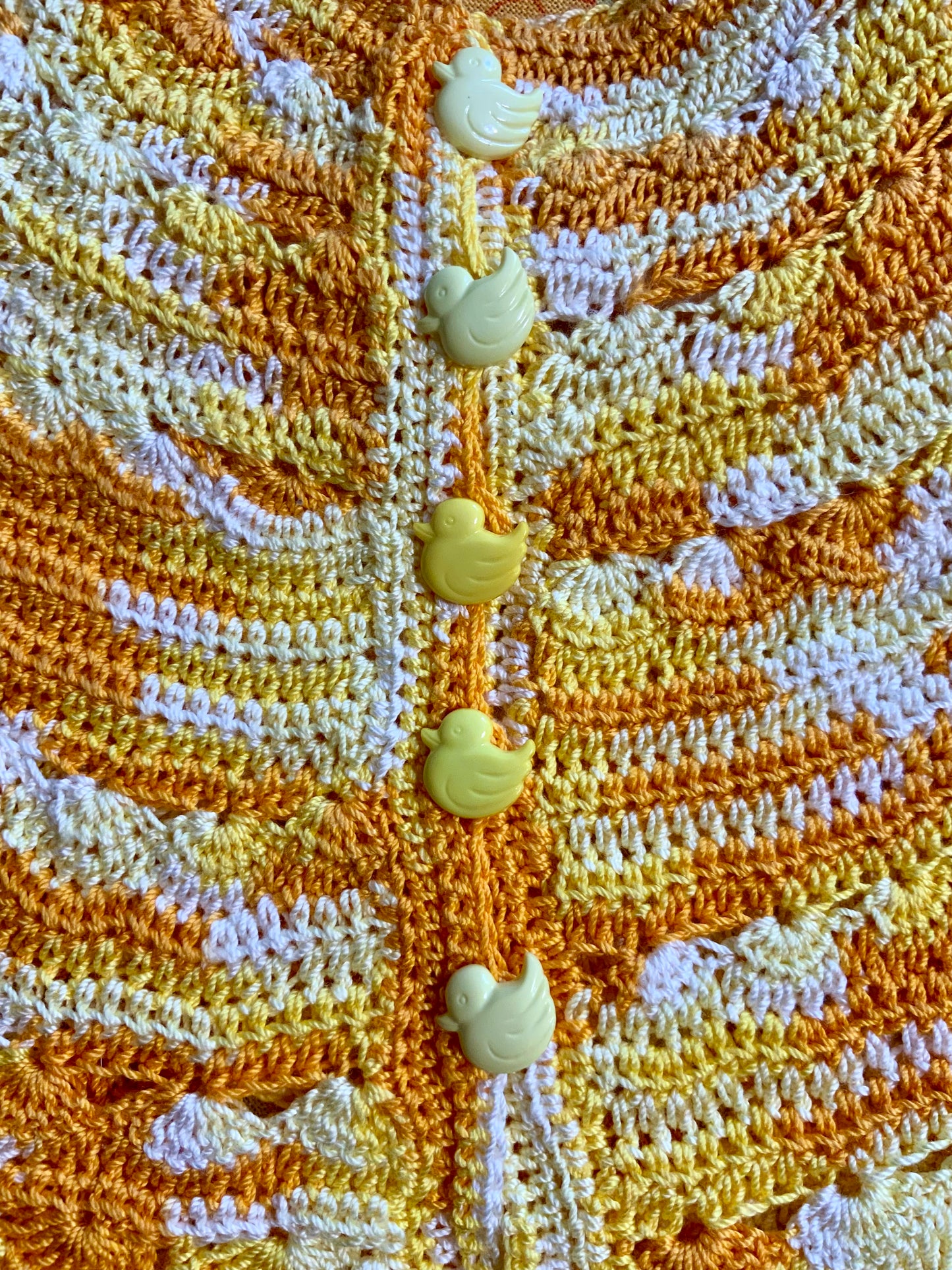 2 Vêtements poupées ou bébés au crochets faits main Vintage Orange