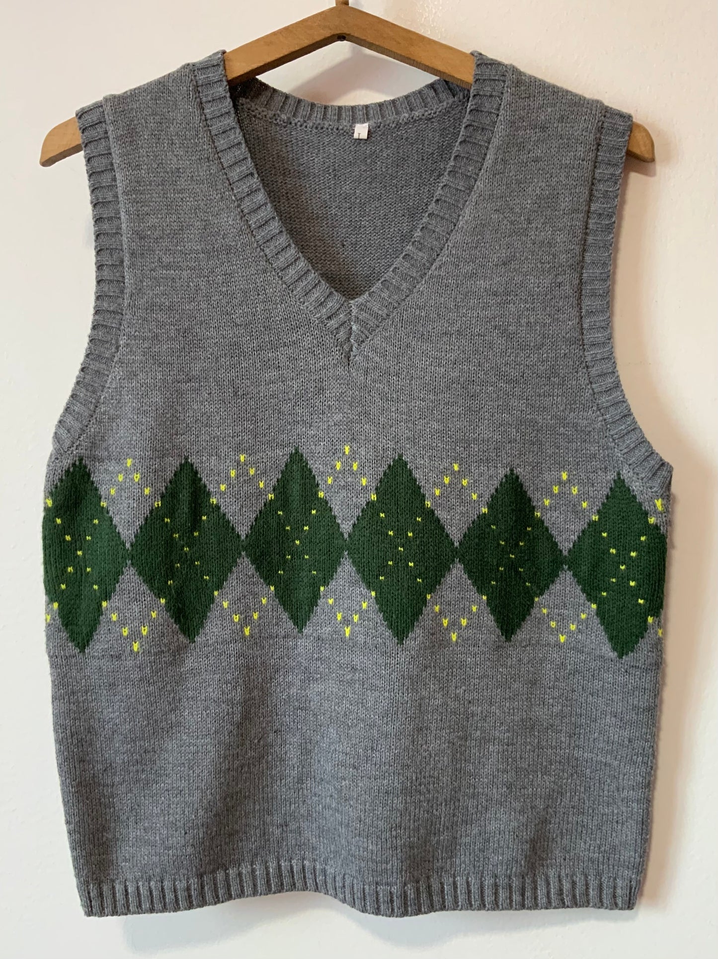 Pull sans manche Motifs carreaux Burlington Vintage 1990