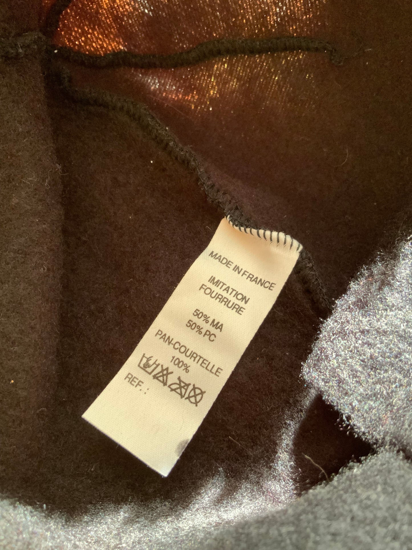 Toque Écharpe Made in France Vintage Noire Fausse Fourrure Fashion