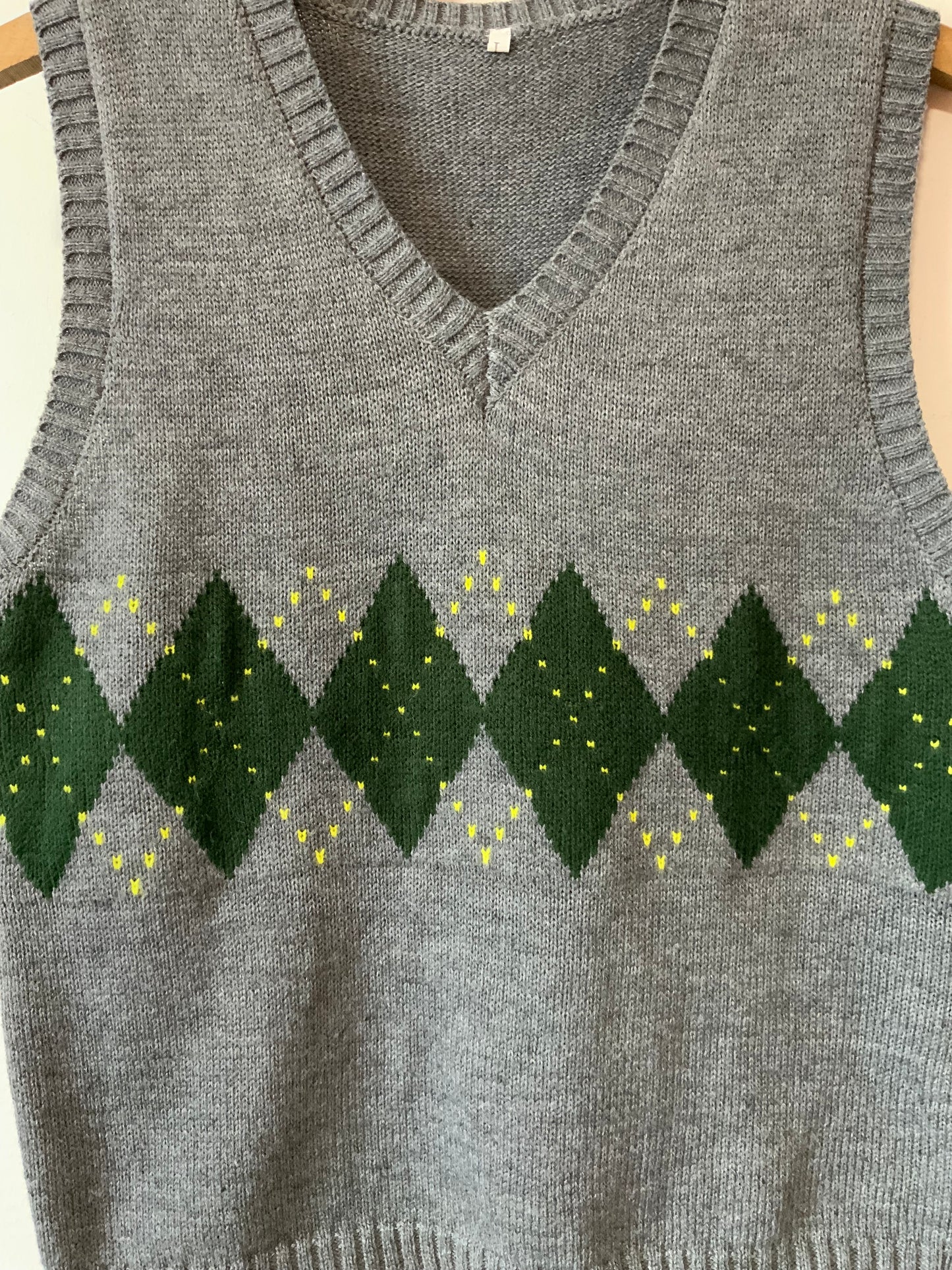 Pull sans manche Motifs carreaux Burlington Vintage 1990