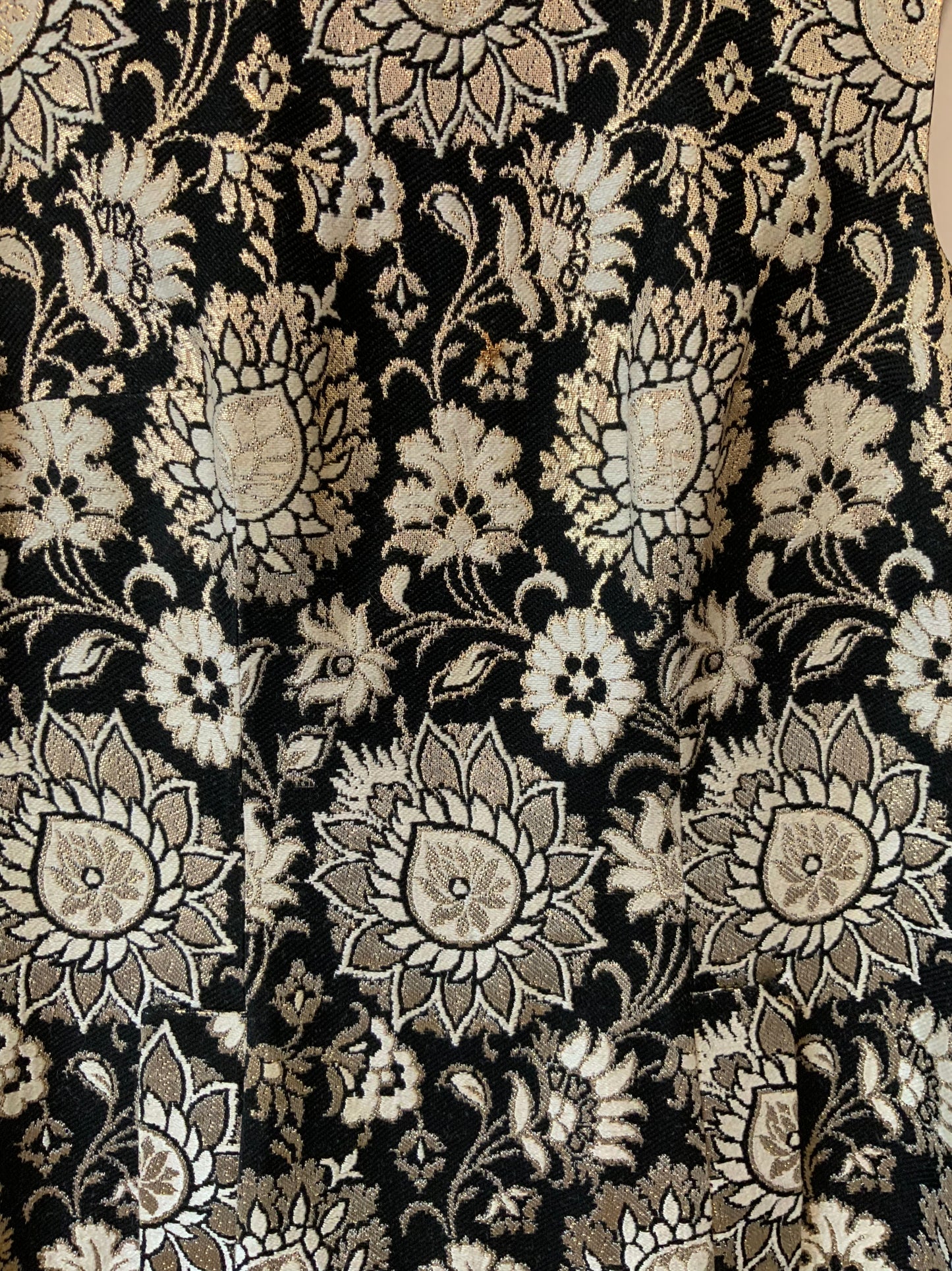 Ensemble Création Chic Fleurs dorées 1970 Fait main Unique Élégance Assurée
