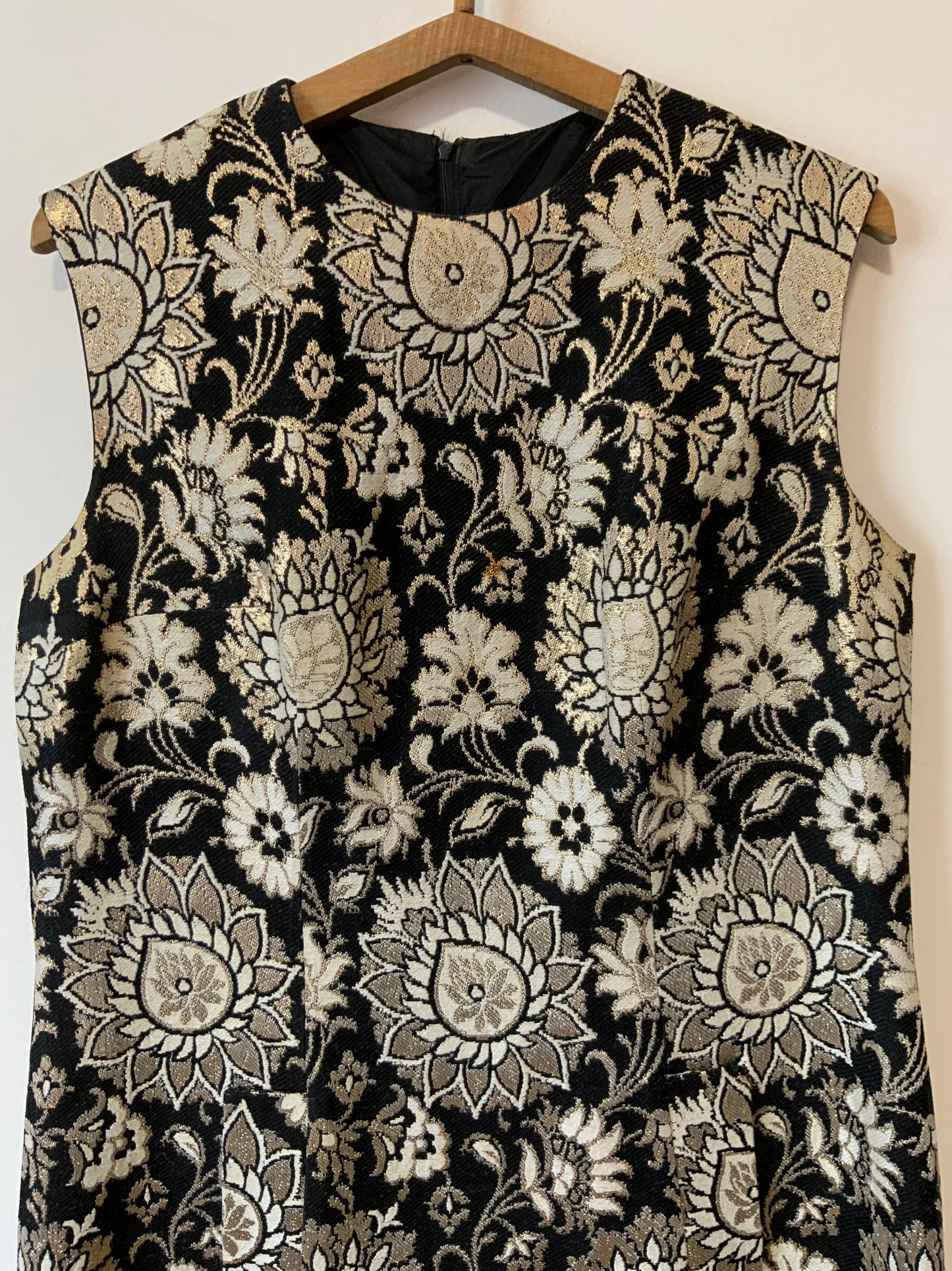 Ensemble Création Chic Fleurs dorées 1970 Fait main Unique Élégance Assurée