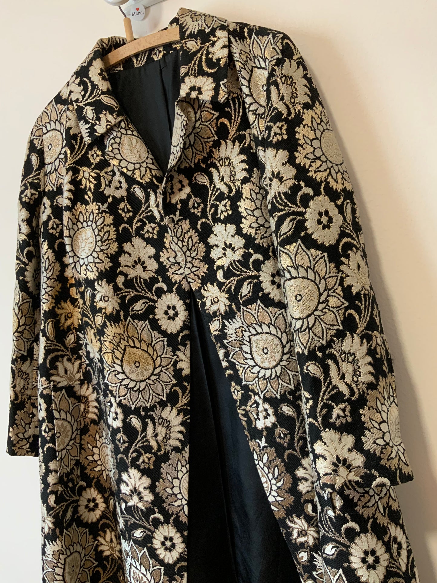 Ensemble Création Chic Fleurs dorées 1970 Fait main Unique Élégance Assurée