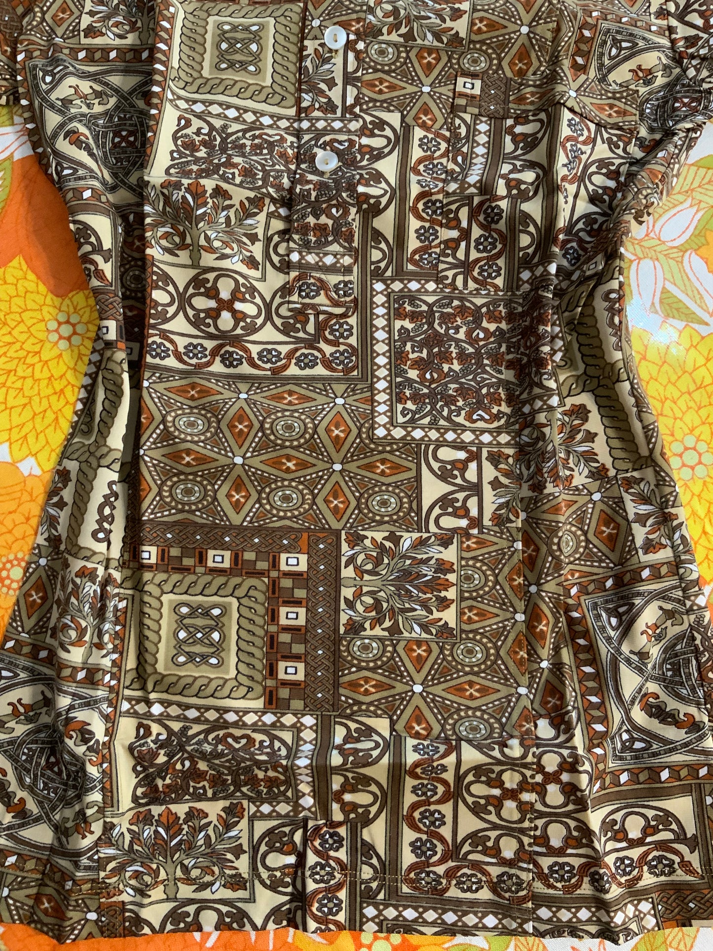 Polo Motifs Col pelle à tartes Vintage 1970 Deadstock Original