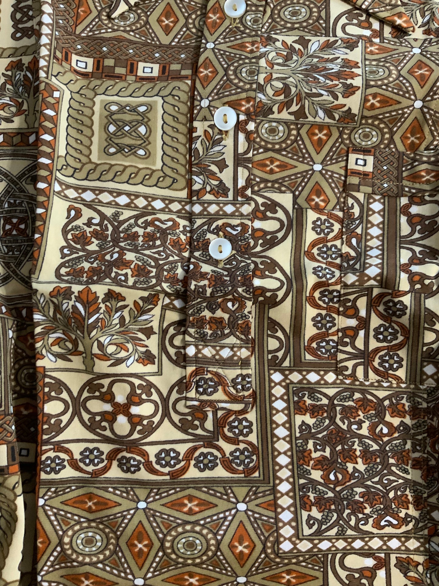 Polo Motifs Col pelle à tartes Vintage 1970 Deadstock Original