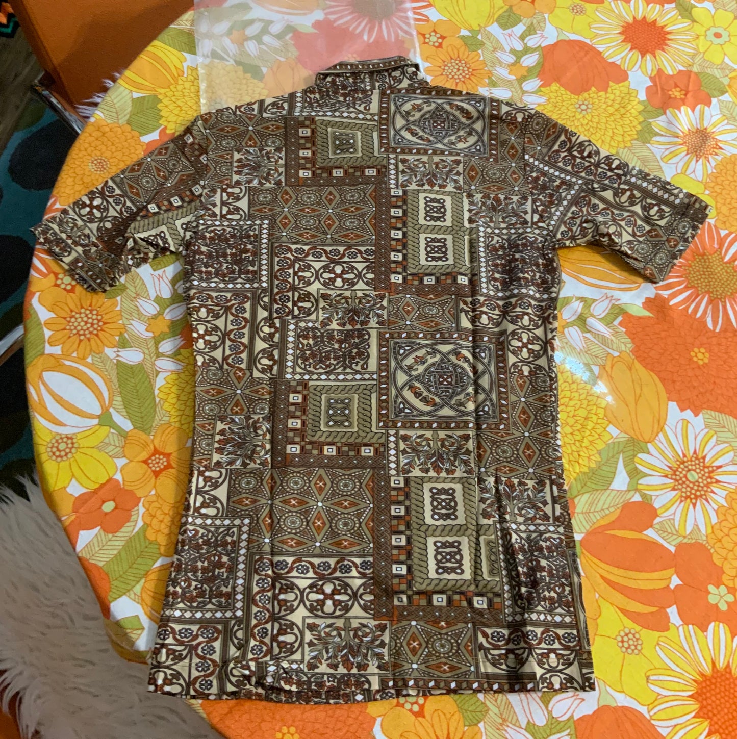 Polo Motifs Col pelle à tartes Vintage 1970 Deadstock Original