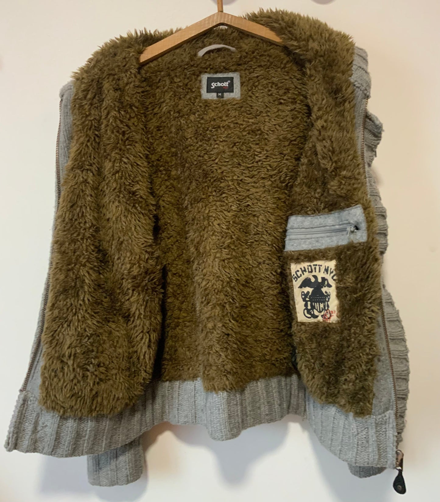 Le gilet Schott Vintage Fourré Laine