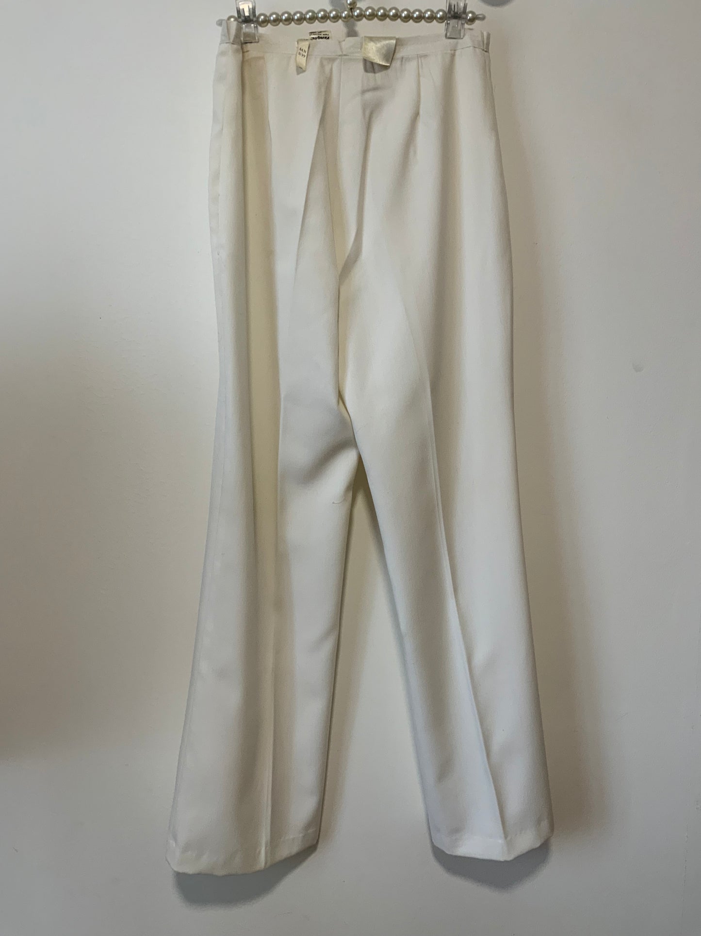 Pantalon Flare Blanc Tergal R.Kahn 1970 Neuf Deadstock France