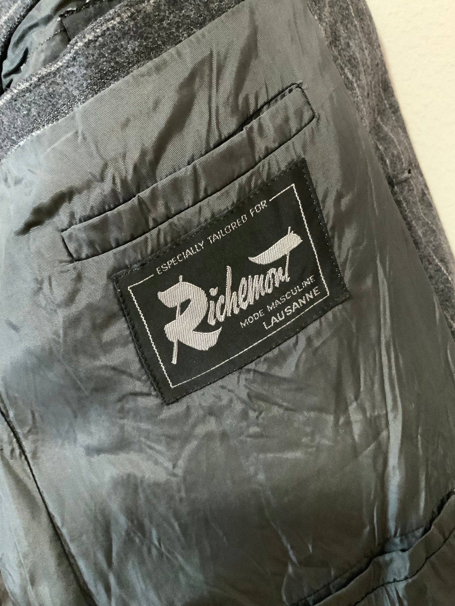 Veste Droite Pure Laine Woolmark à rayures Vintage Épaulettes Blazer