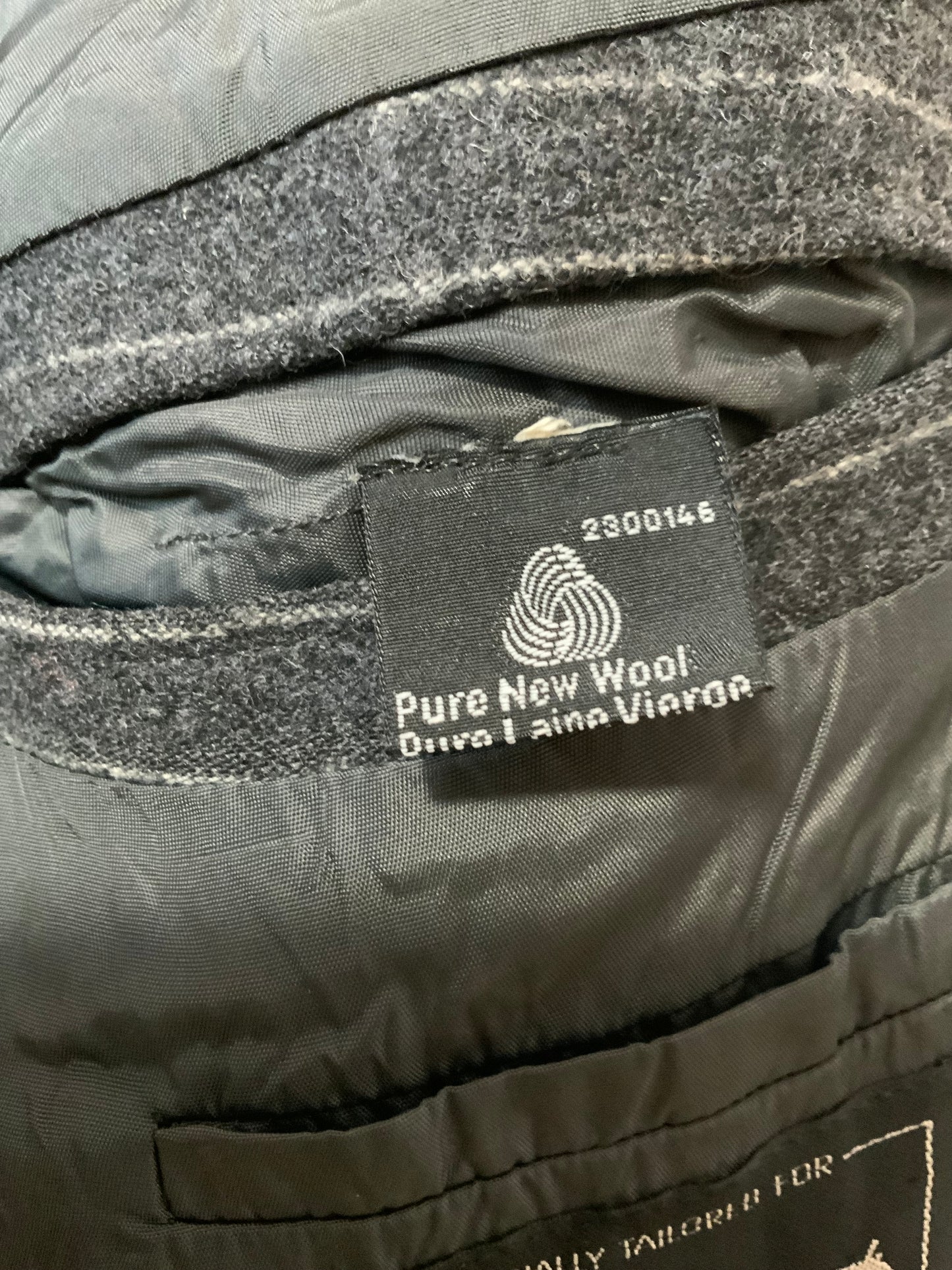 Veste Droite Pure Laine Woolmark à rayures Vintage Épaulettes Blazer
