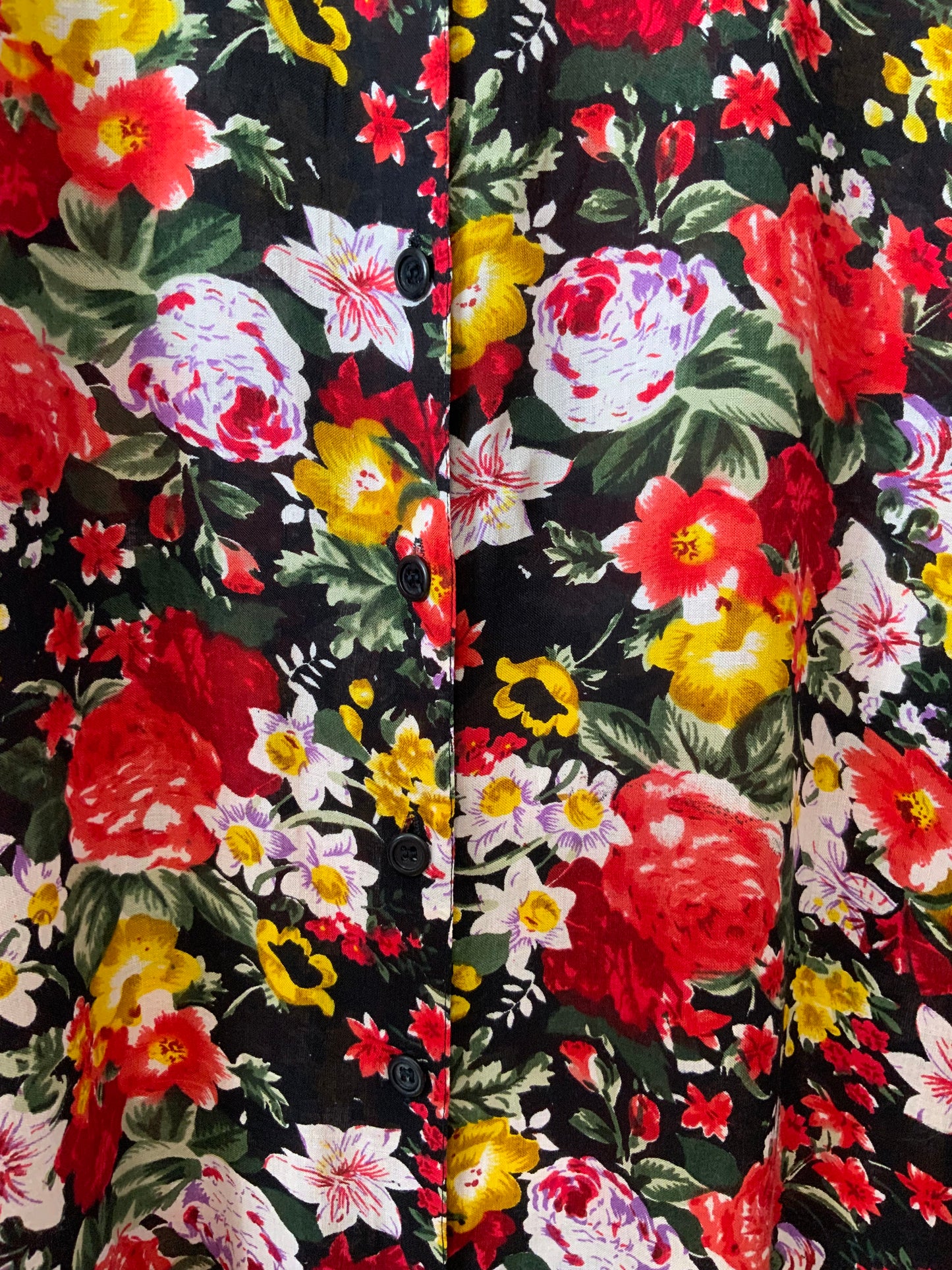 Chemise à Fleurs Ravissante Viscose Vintage 1990 India