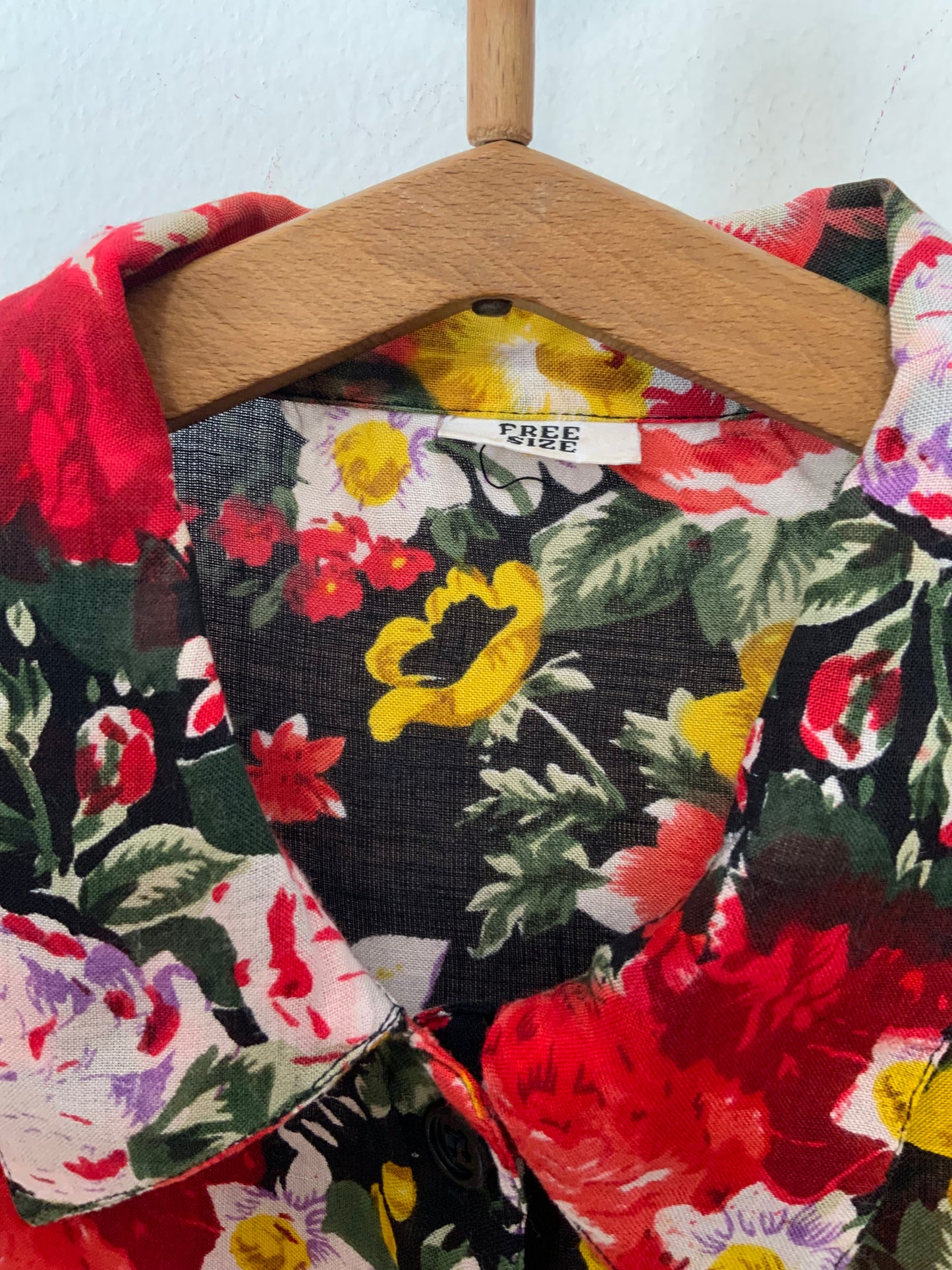 Chemise à Fleurs Ravissante Viscose Vintage 1990 India