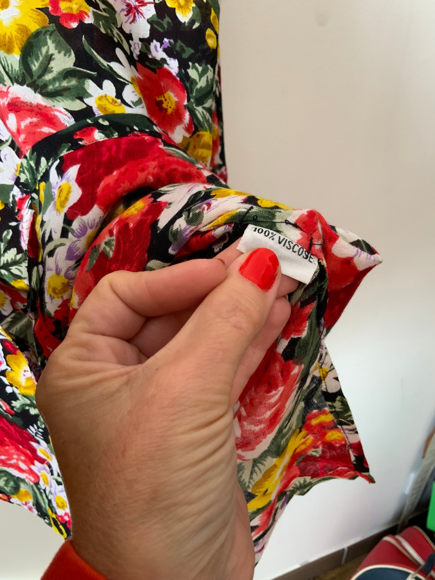 Chemise à Fleurs Ravissante Viscose Vintage 1990 India