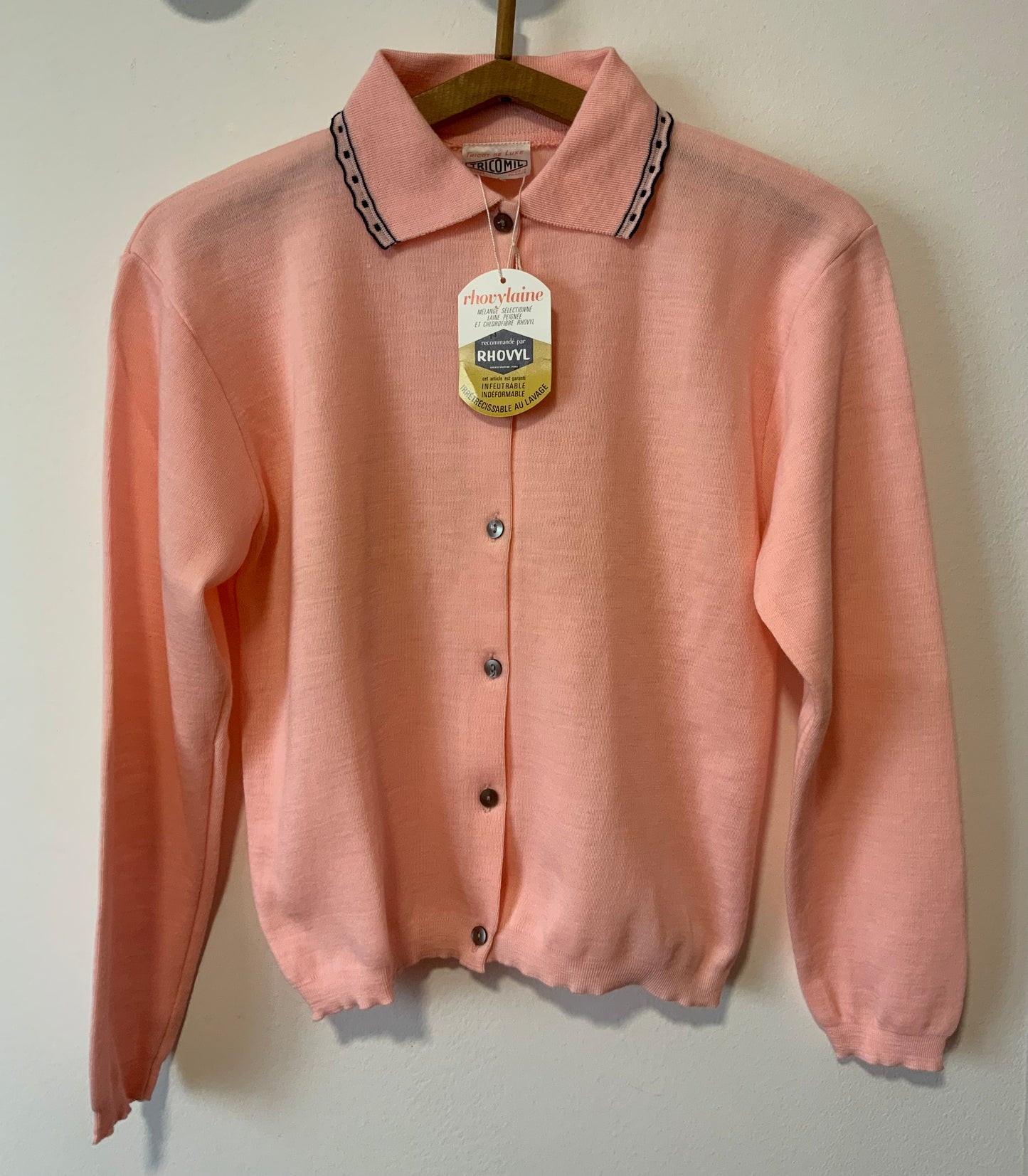 Gilet Deadstock Laine peignée Tricot de Luxe 1970/80 Vintage
