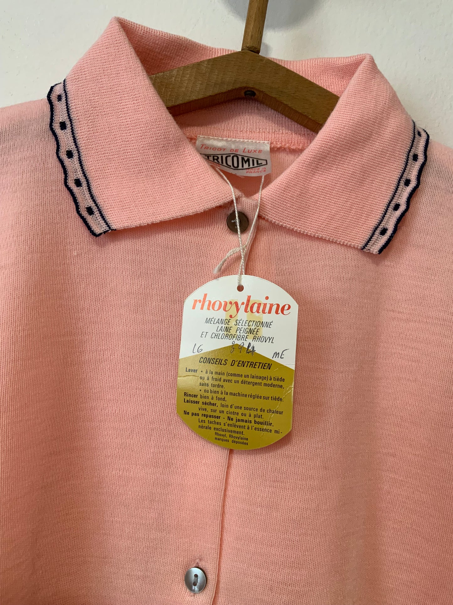 Gilet Deadstock Laine peignée Tricot de Luxe 1970/80 Vintage