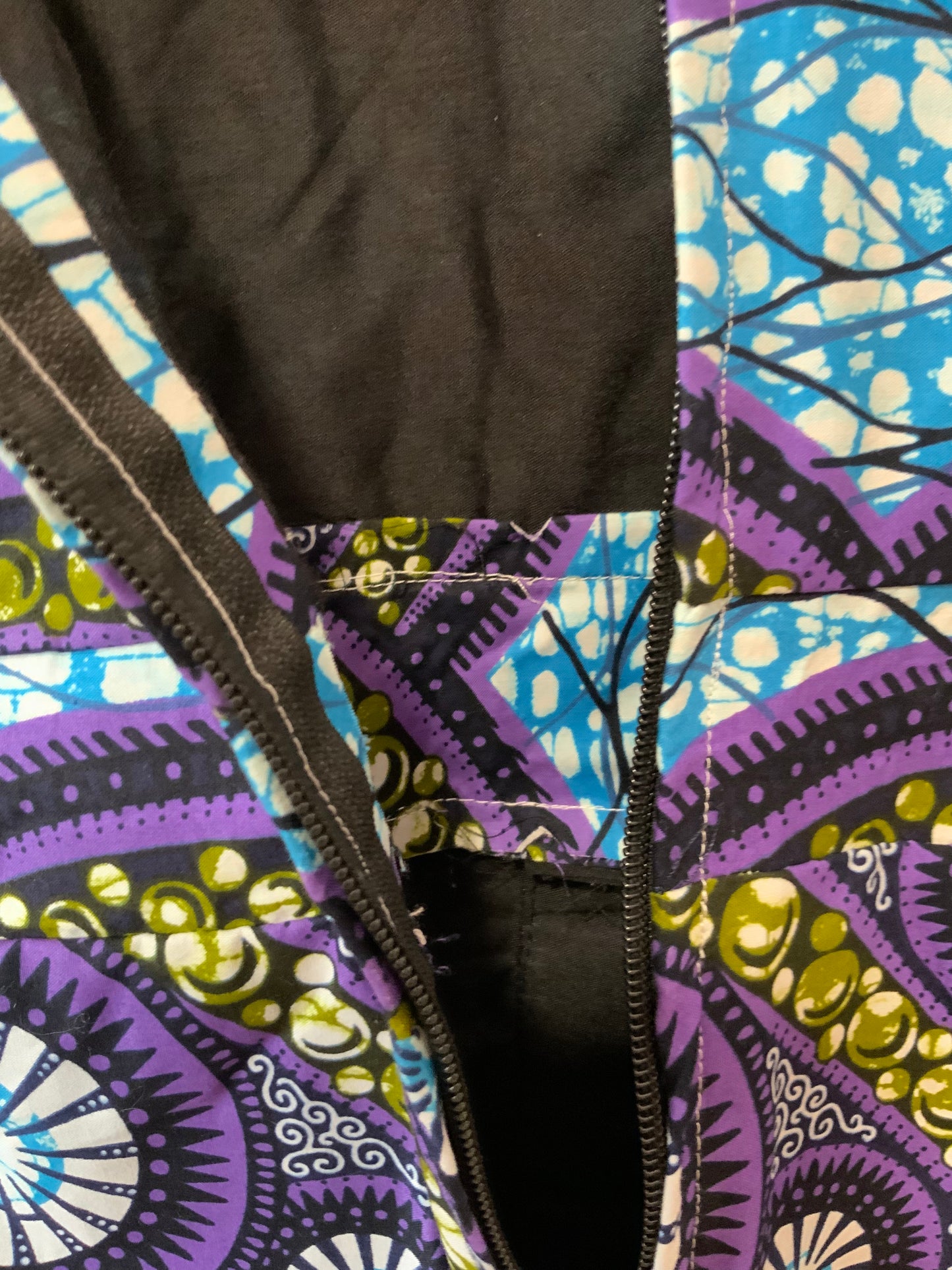 Robe colorée Patchwork Wax Création faite main plissée