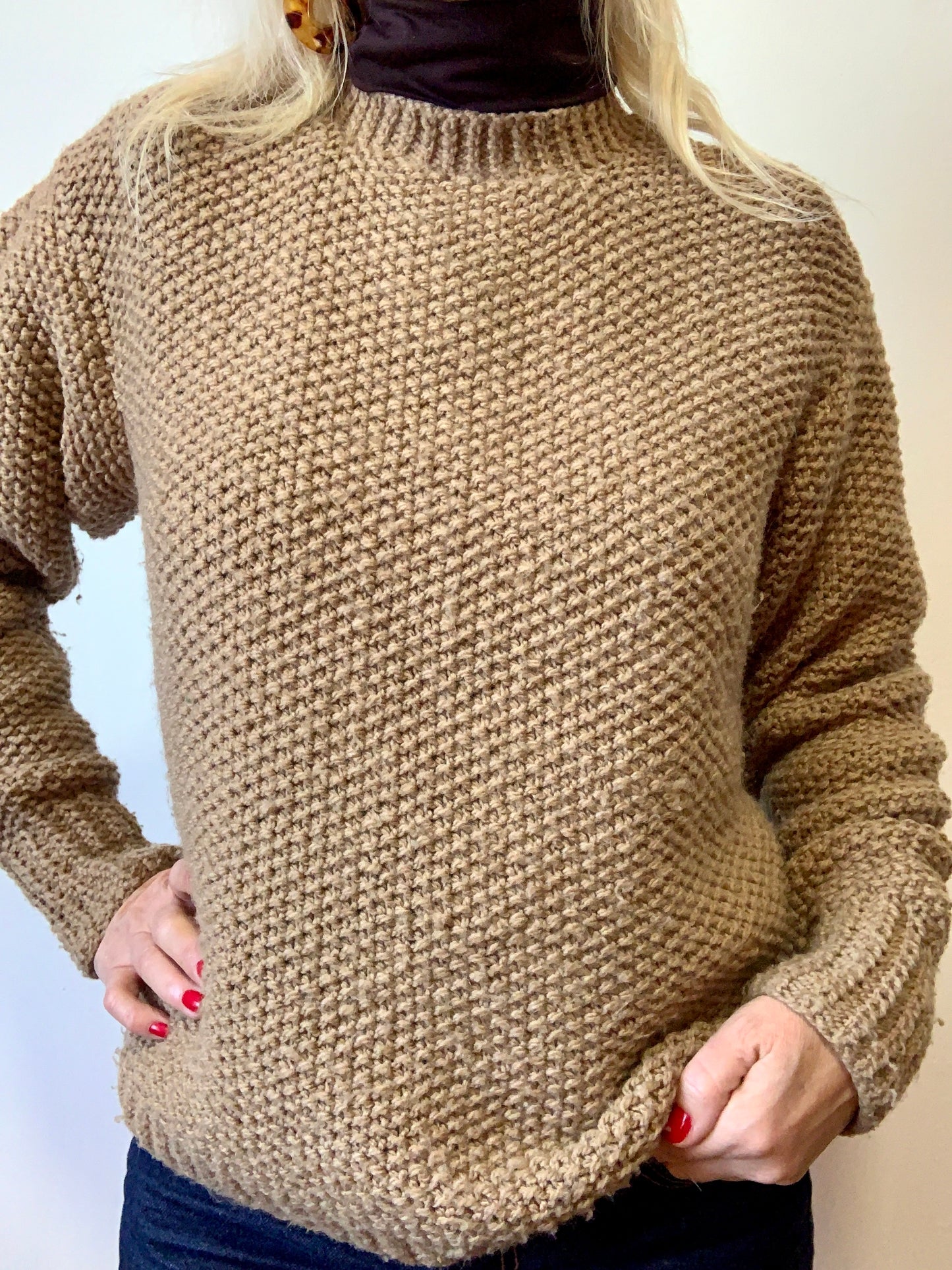 Très beau pull Laine Tricoté Main 1970