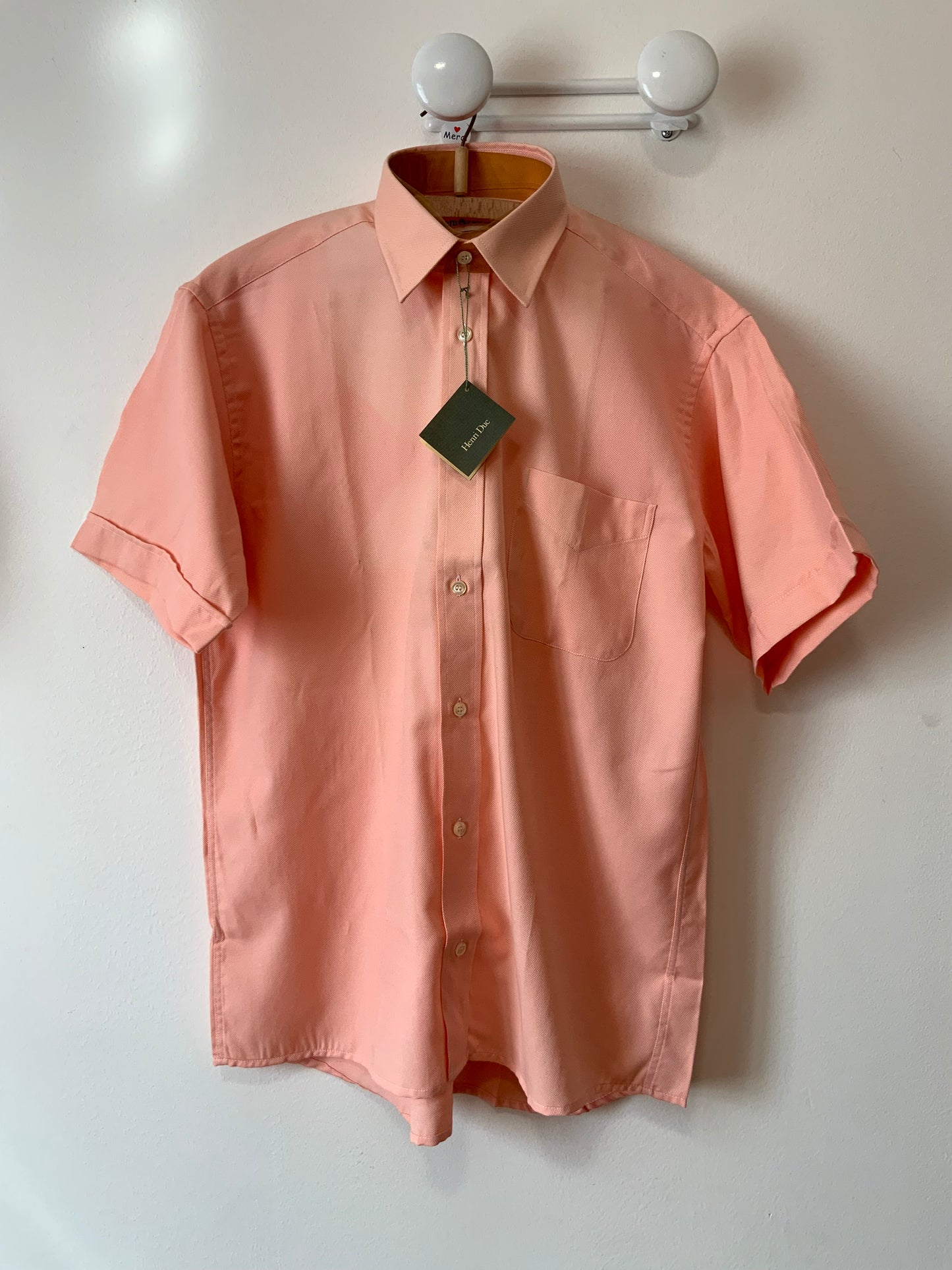 Chemisette couleur abricot Henri Duc Deadstock 1980