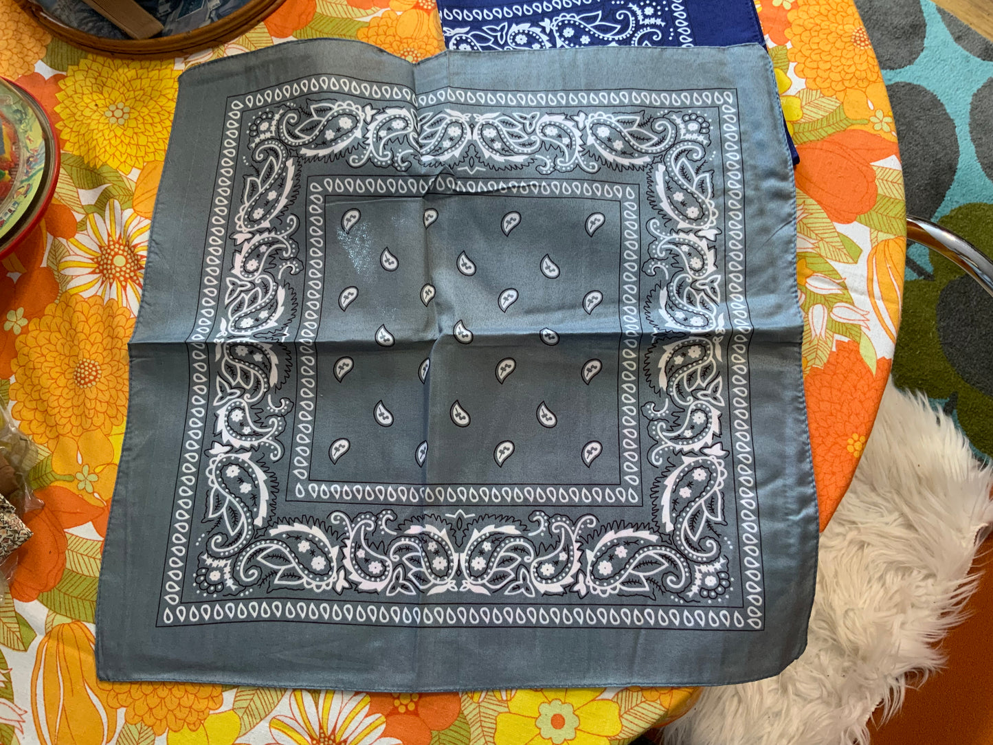 Lot 3 Foulards Bandanas Vintage 1980/90 Neufs