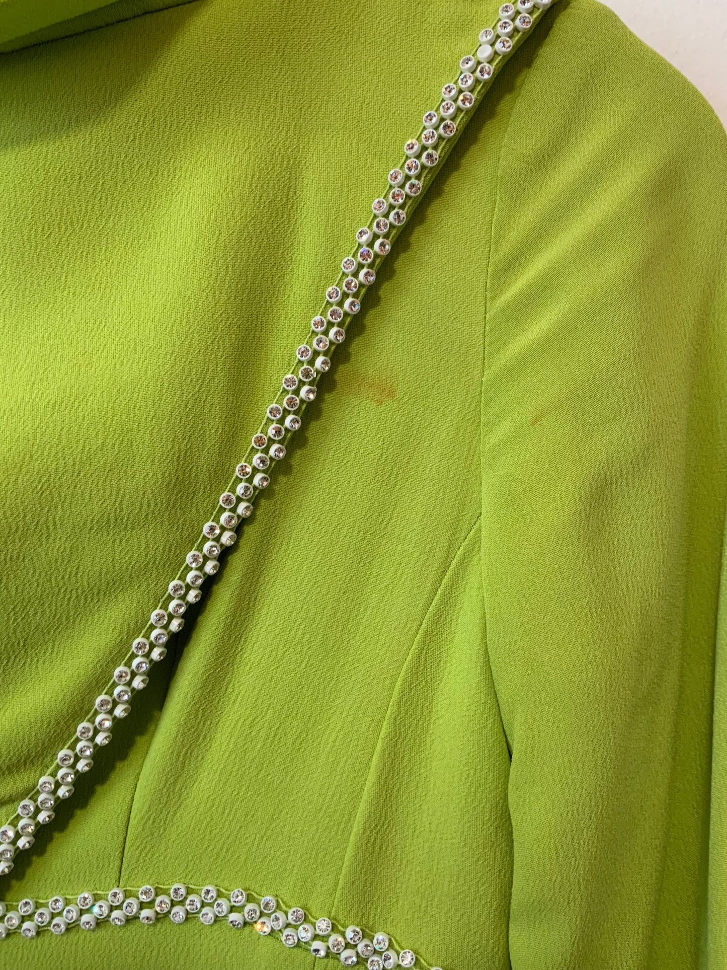 Robe Vintage Années 60 Crêpe Soie Création Main Élégance Strass