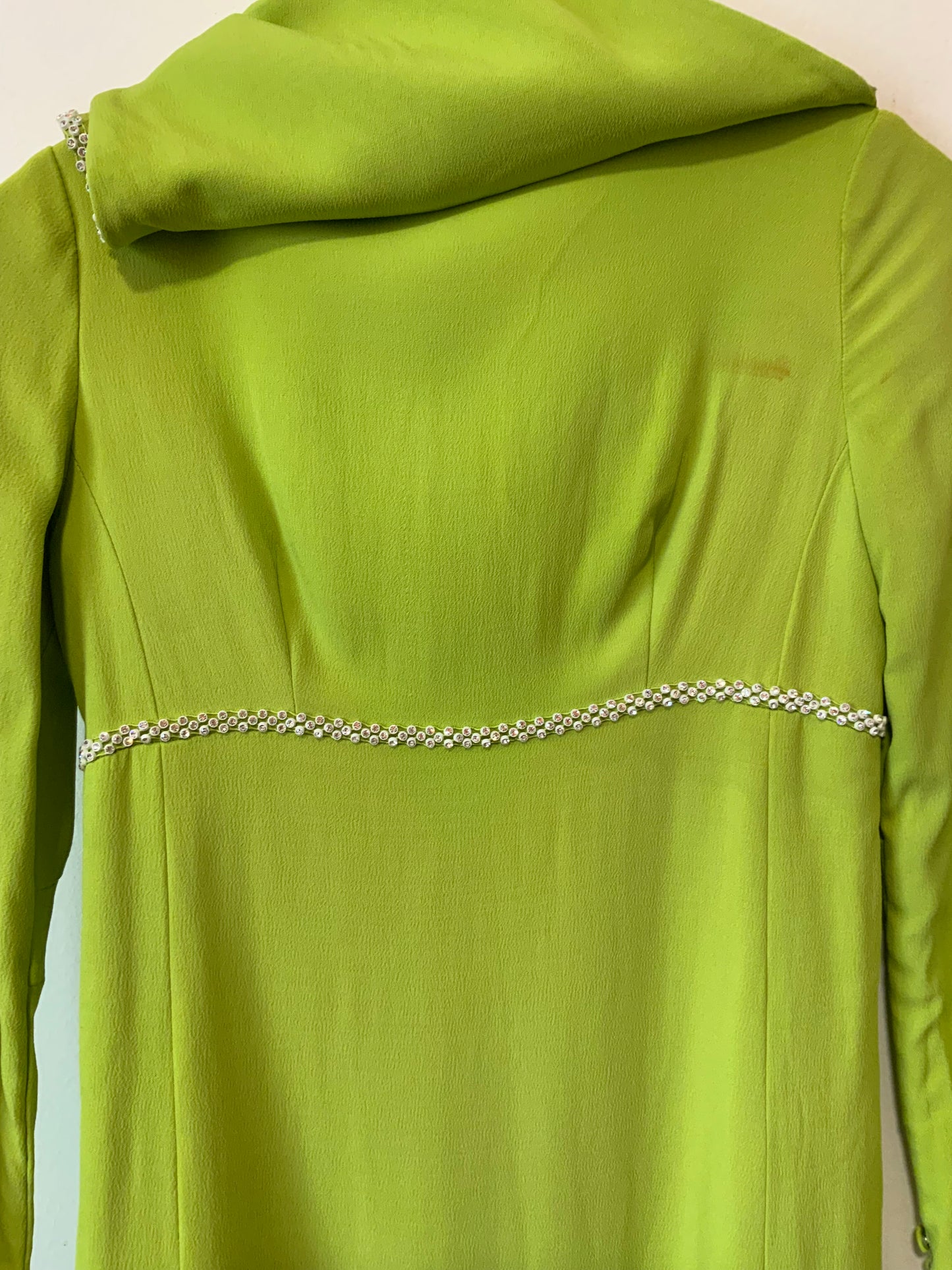 Robe Vintage Années 60 Crêpe Soie Création Main Élégance Strass