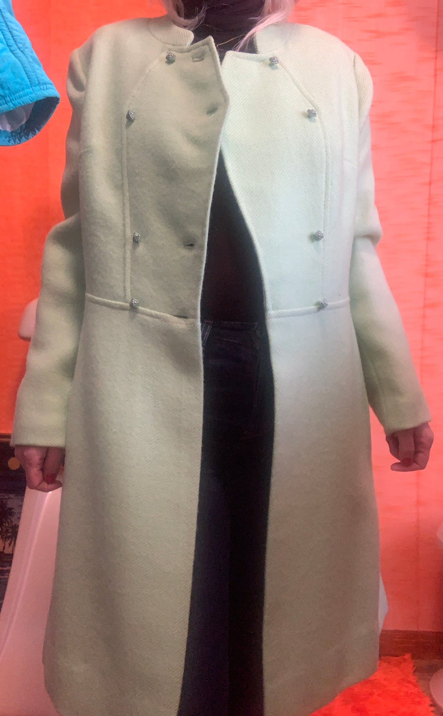 Superbe Manteau 1960/70 Vert Pure Laine