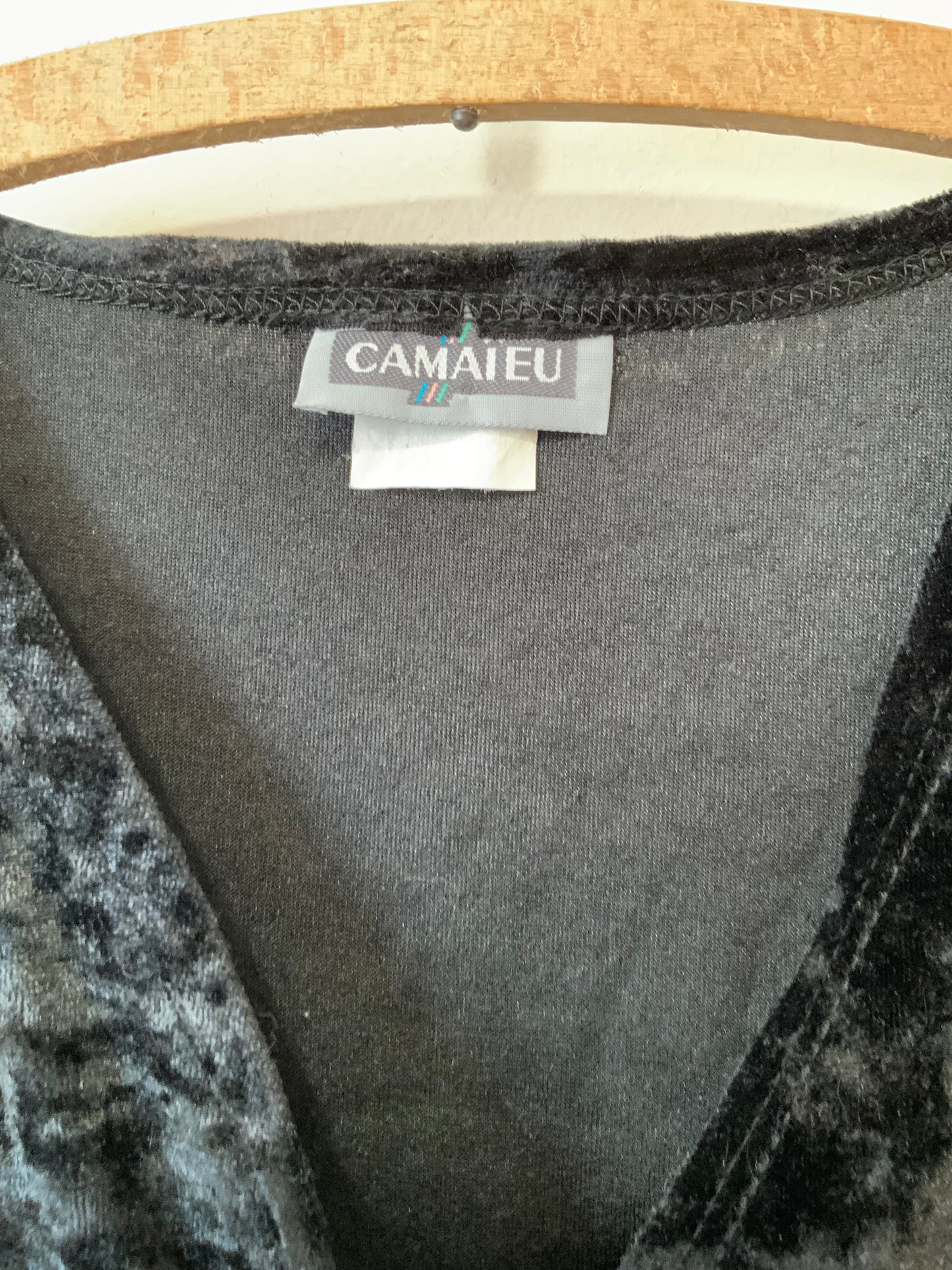 Top Gilet boléro Velours boutonné Vintage 1990 Chic