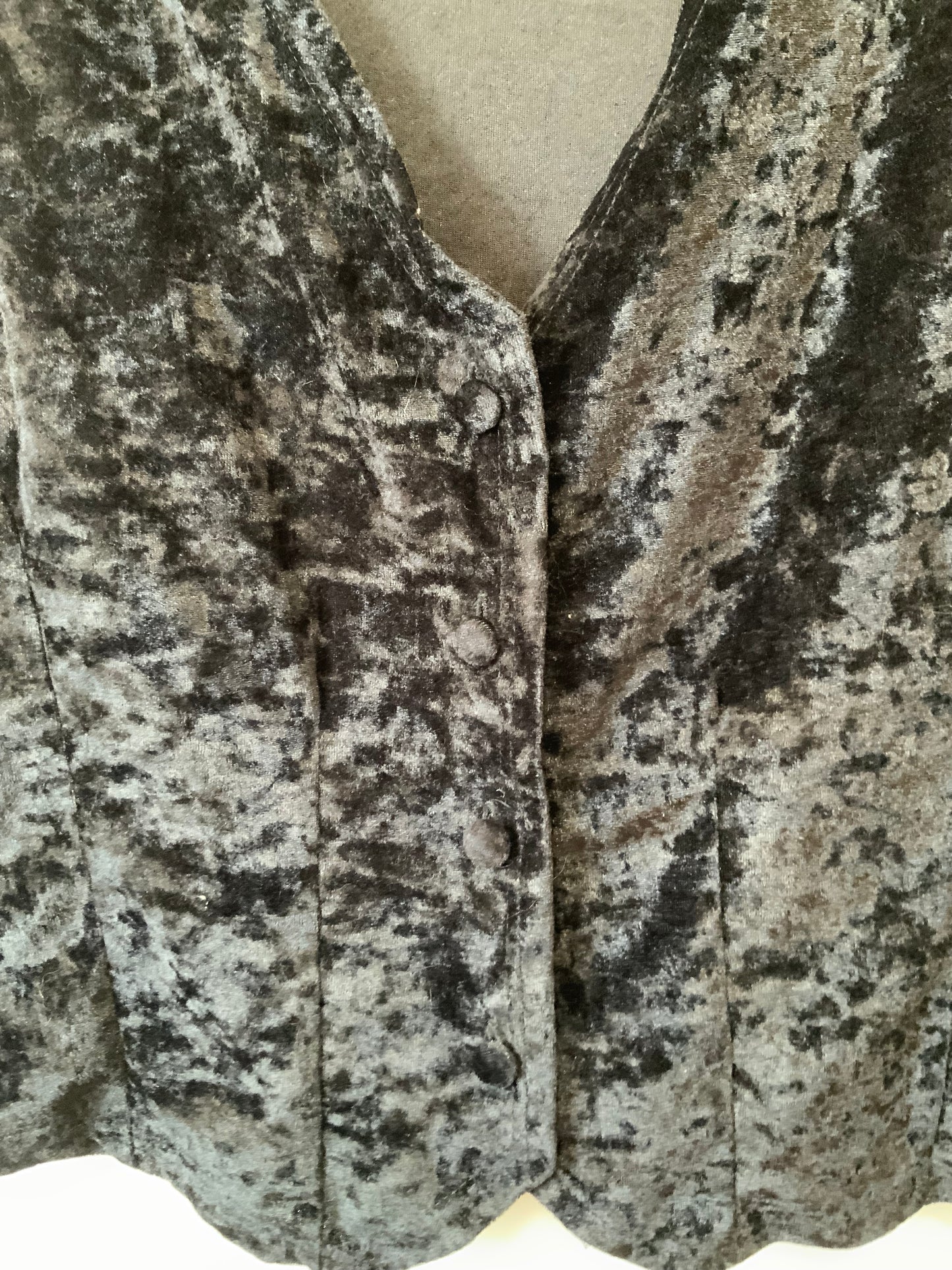 Top Gilet boléro Velours boutonné Vintage 1990 Chic