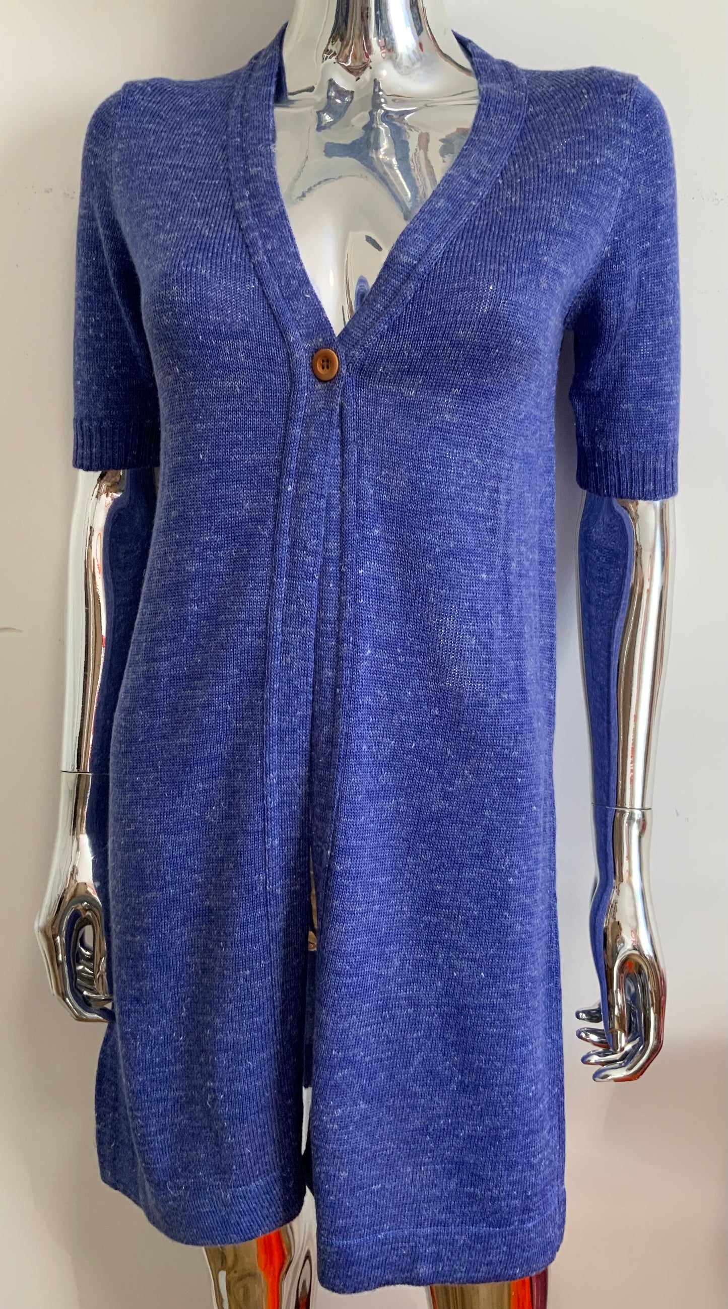 Très long gilet violet chiné Neuf Deadstock 1970/80 France