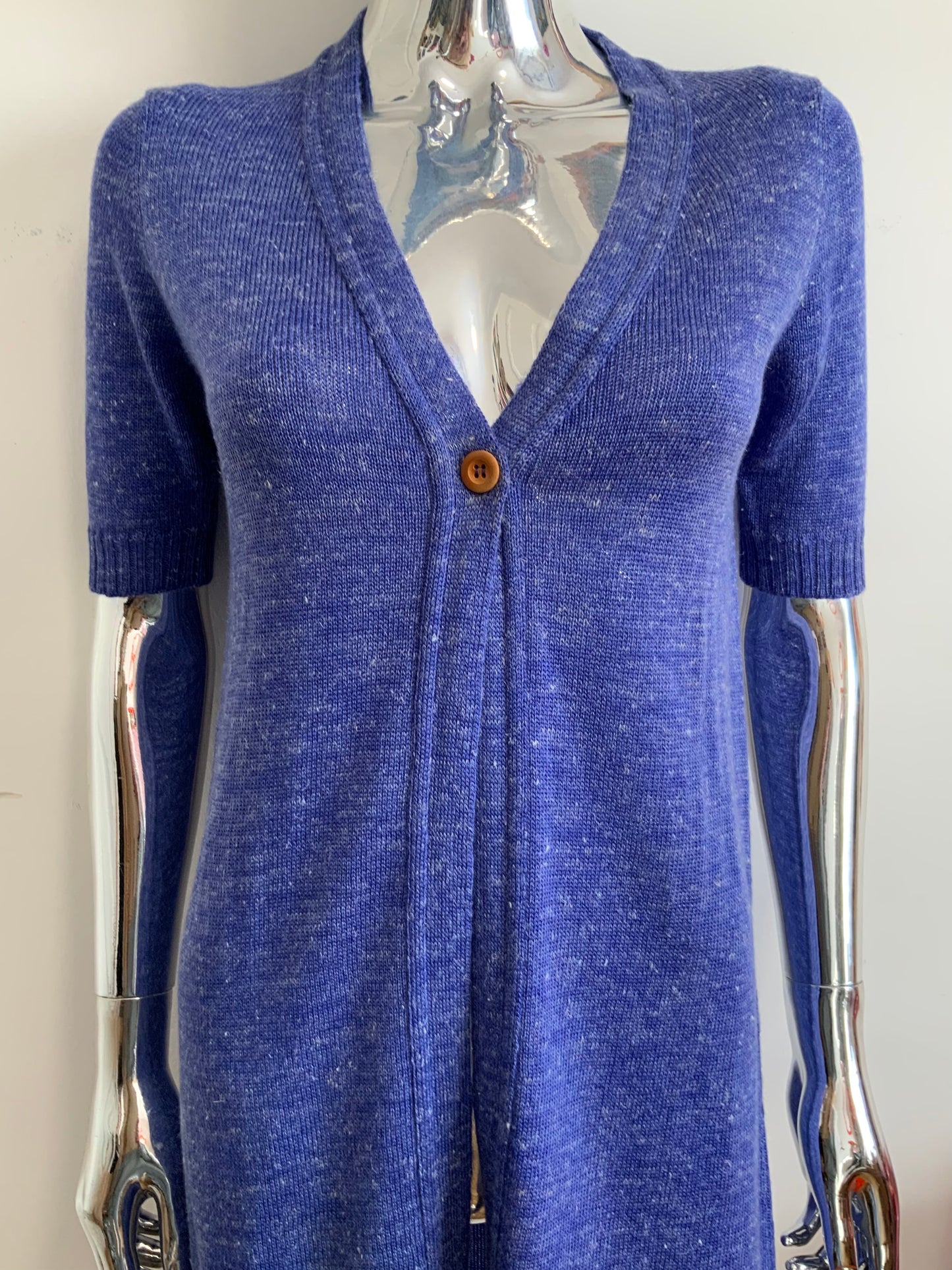 Très long gilet violet chiné Neuf Deadstock 1970/80 France