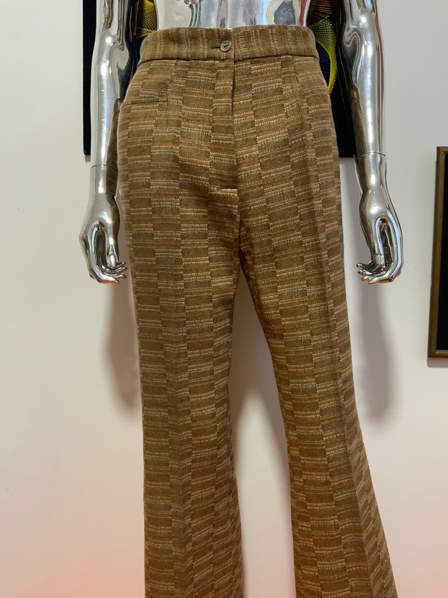 Magnifique pantalon rayures flare pattes d’éléphant Vintage 1970