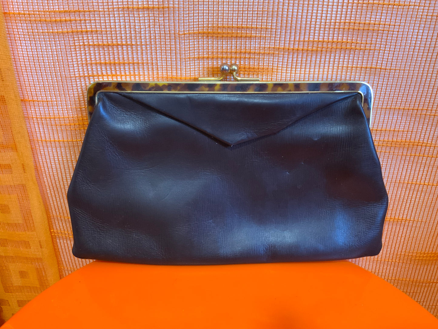 Pochette Porte Monnaie Cuir et Métal marbré Vintage 1960’