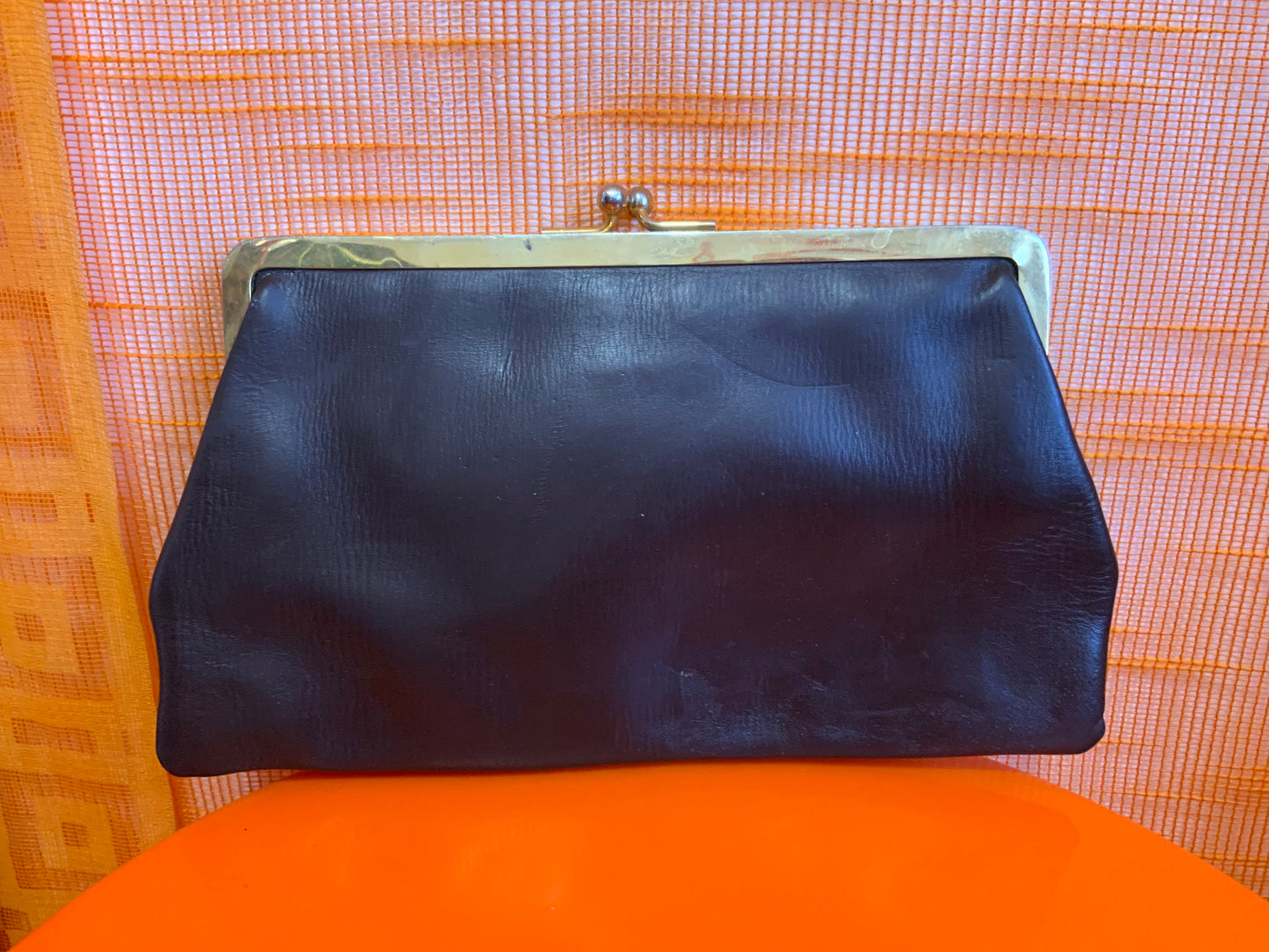 Pochette Porte Monnaie Cuir et Métal marbré Vintage 1960’