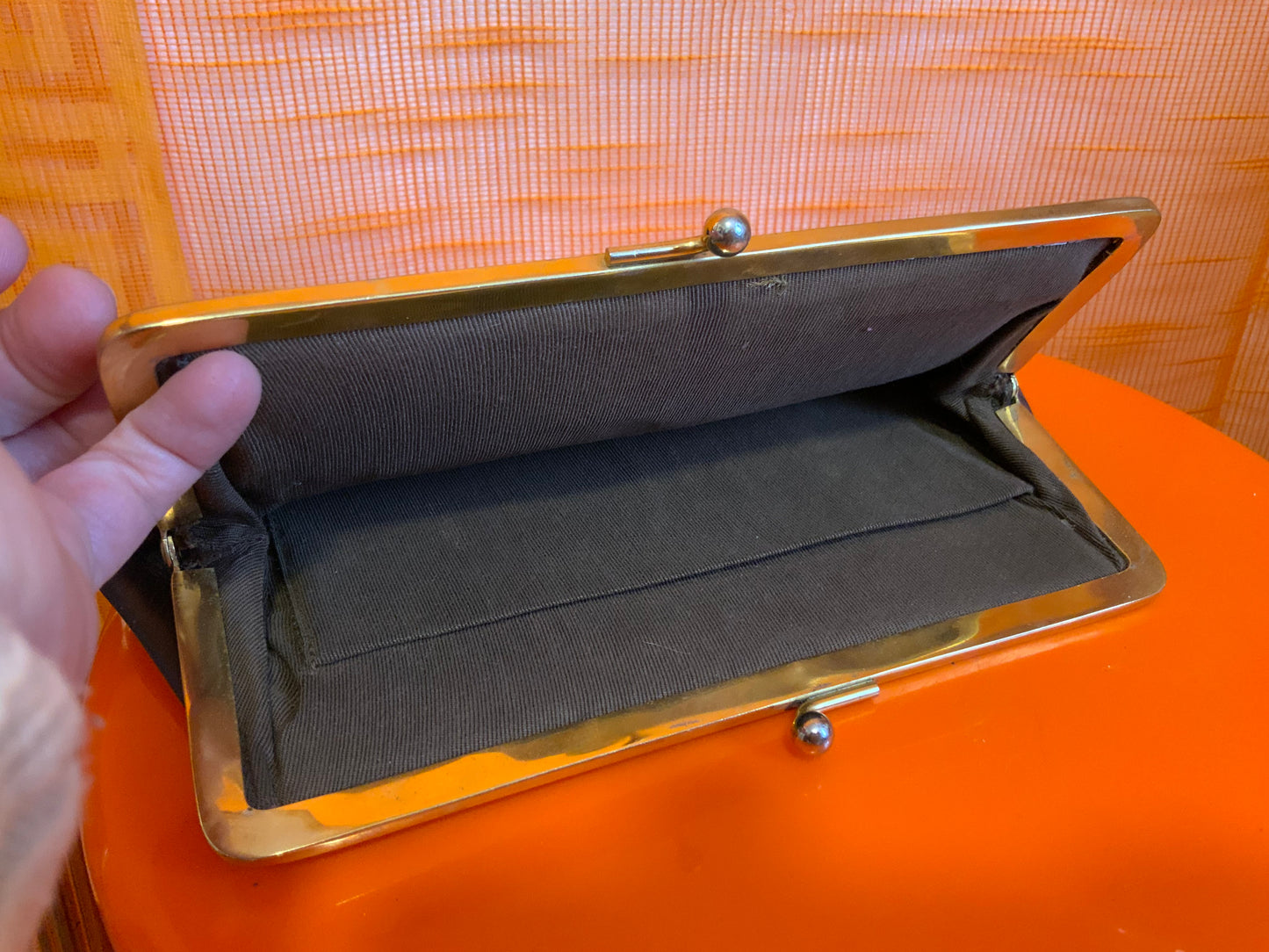 Pochette Porte Monnaie Cuir et Métal marbré Vintage 1960’