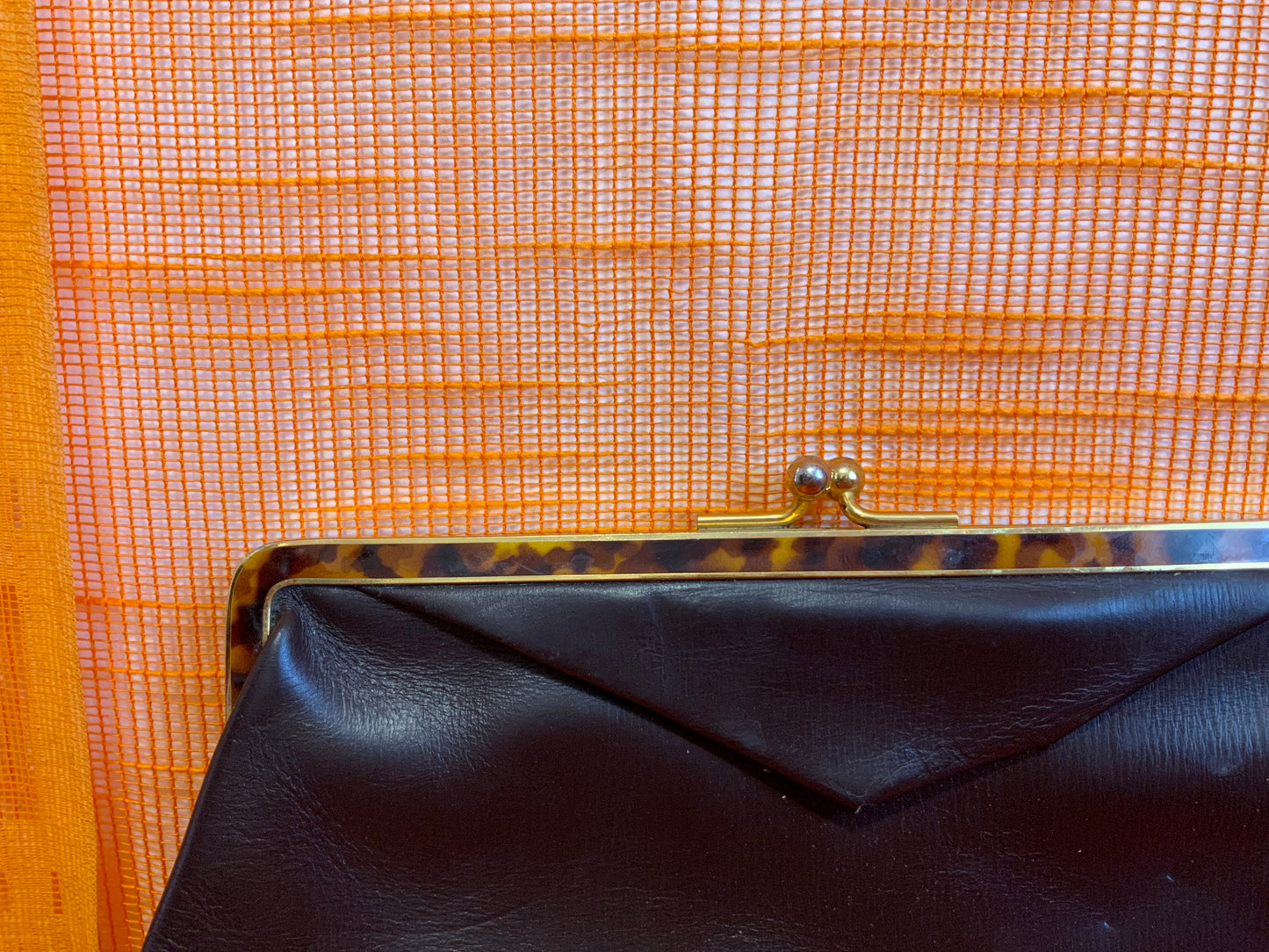 Pochette Porte Monnaie Cuir et Métal marbré Vintage 1960’