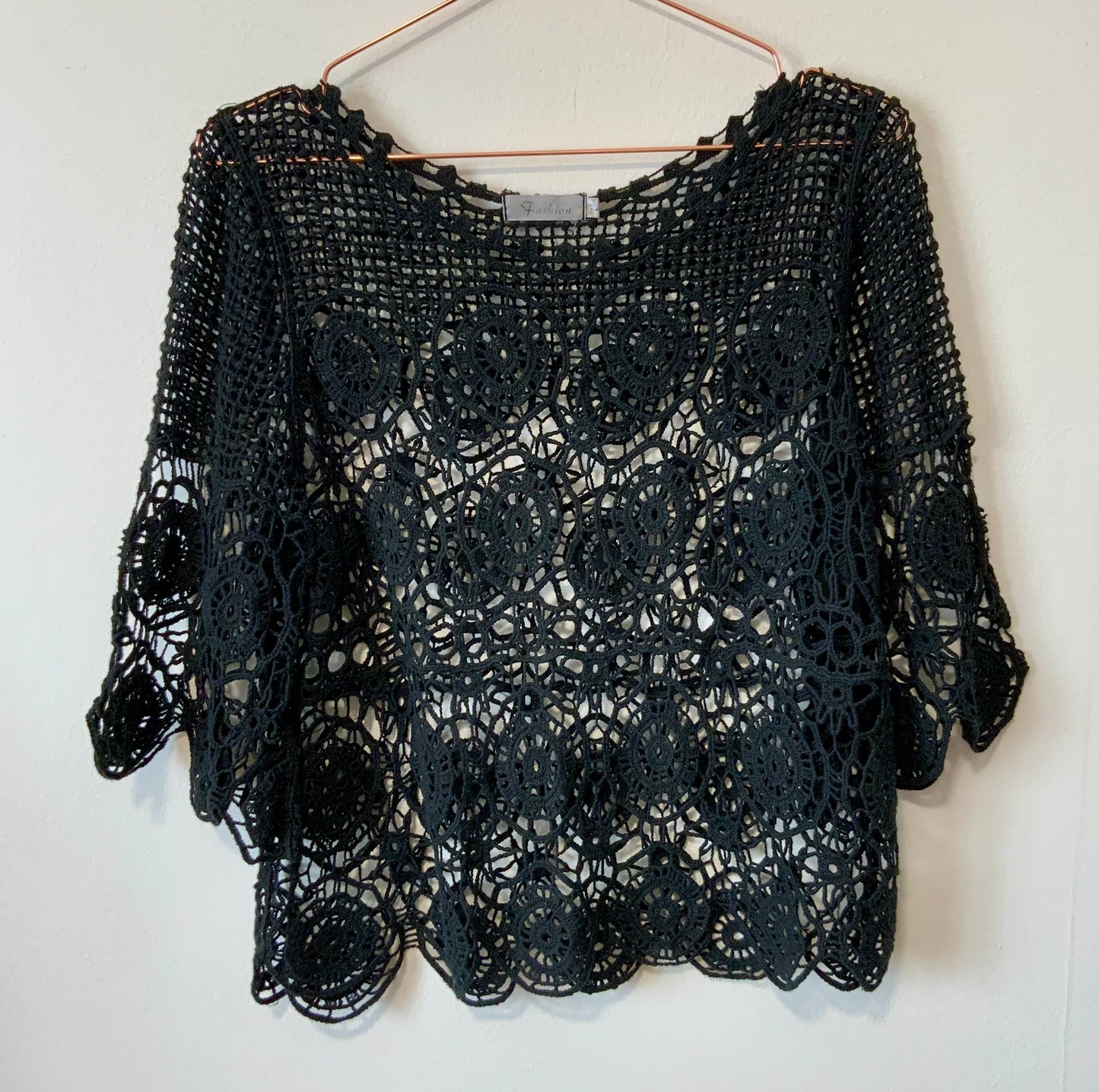 Top Mailles Crochets Vintage 1990 Bohème Chic