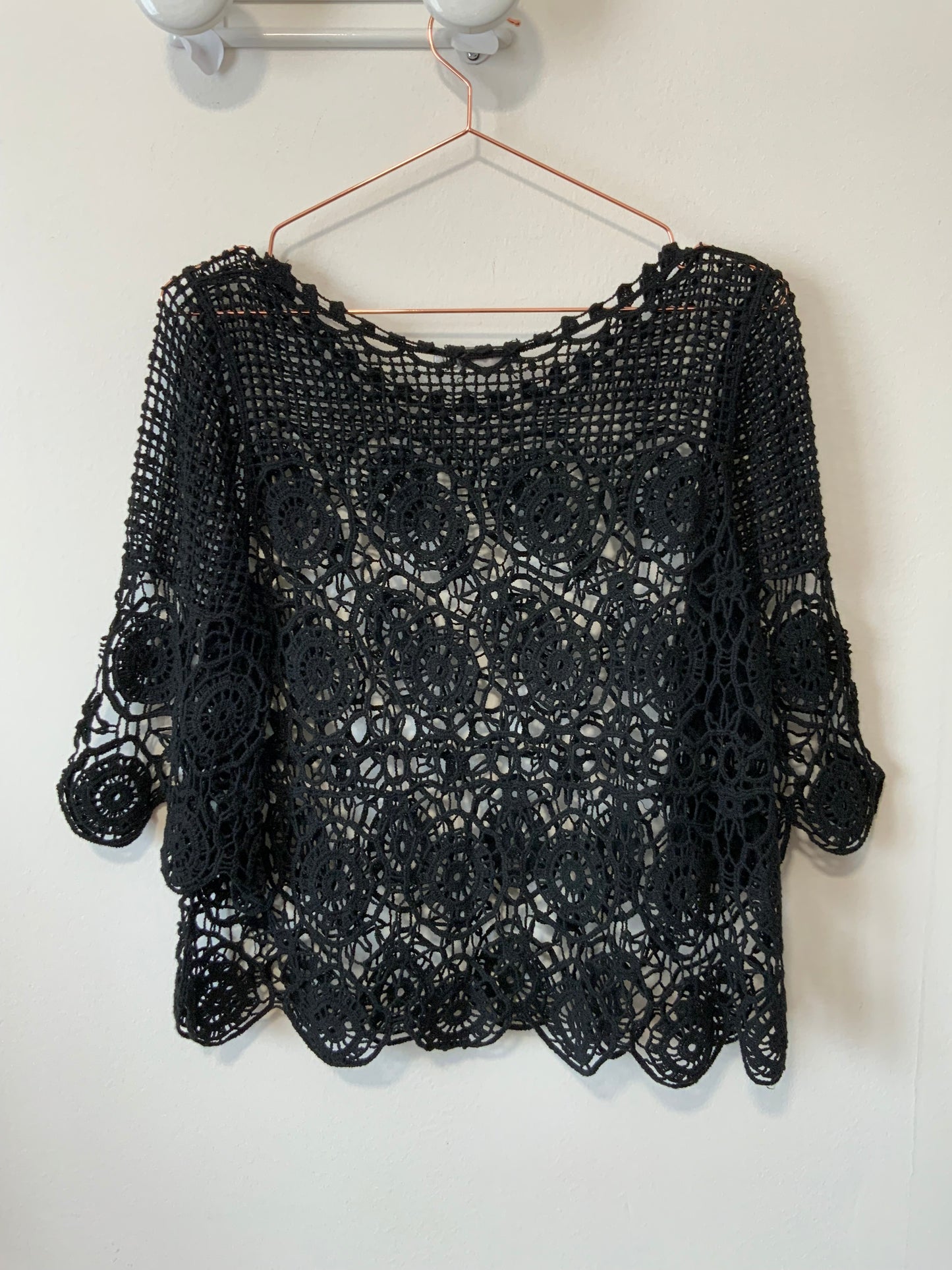 Top Mailles Crochets Vintage 1990 Bohème Chic
