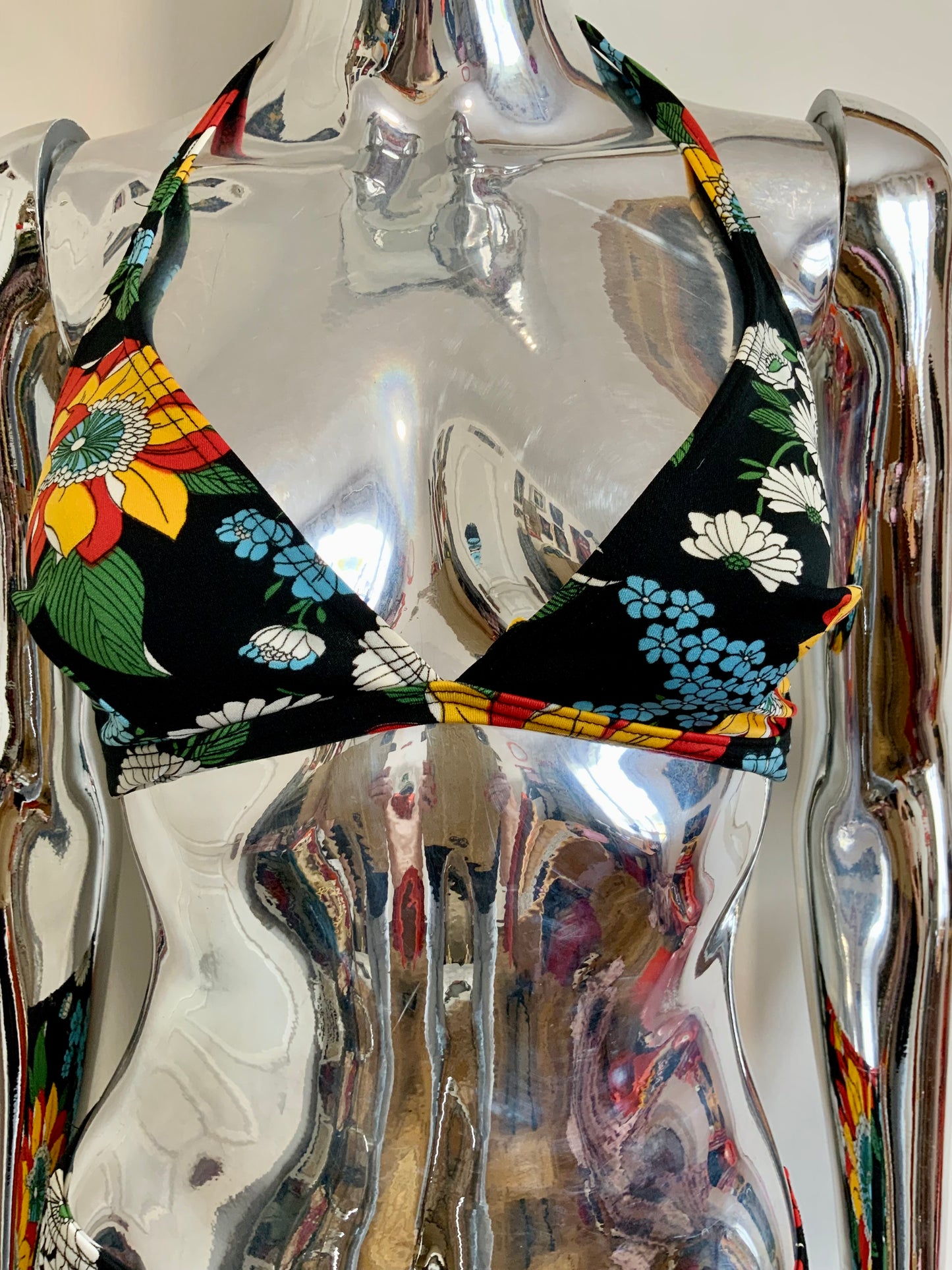 Maillot de bain à fleurs Beauté Vintage 1970 2 pièces